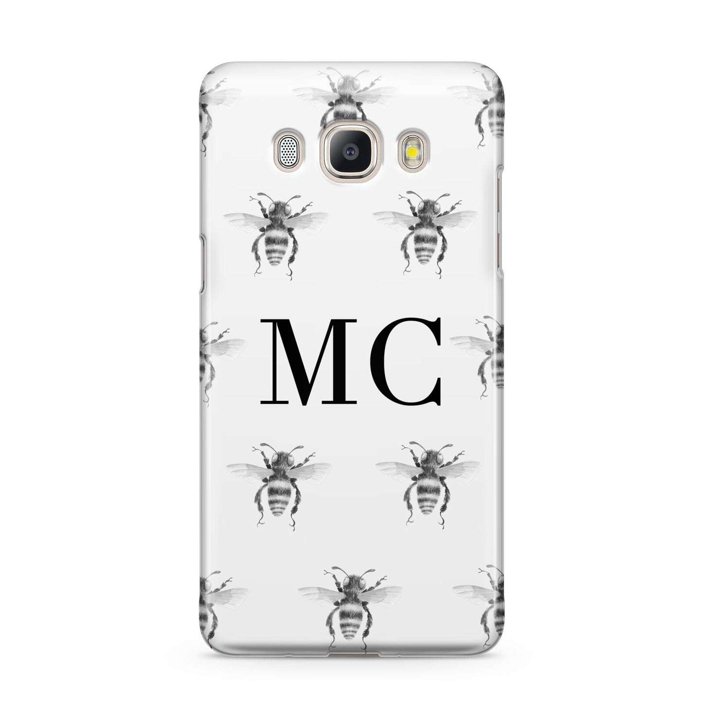 Monochrome Bees with Monogram Samsung Galaxy J5 2016 Case