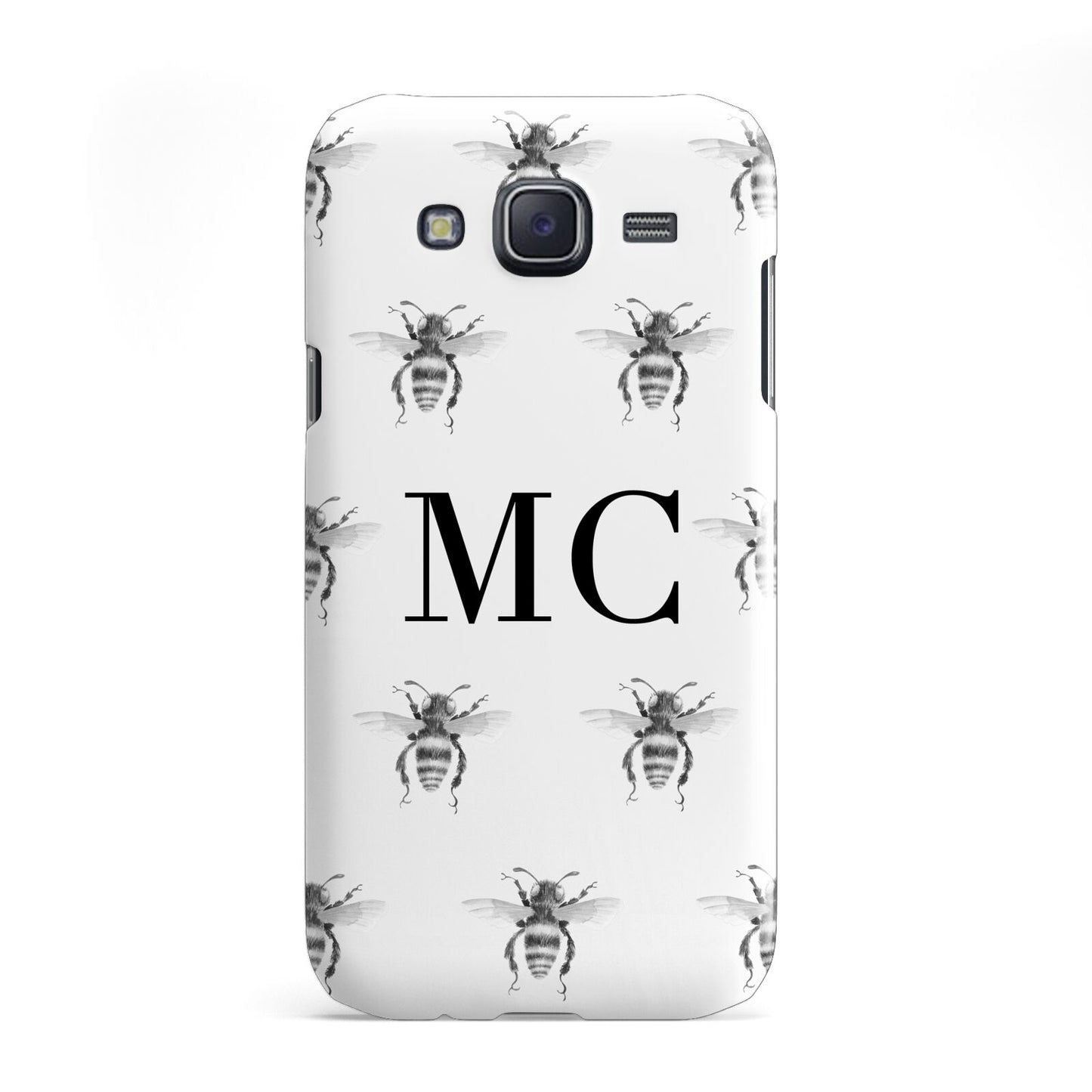 Monochrome Bees with Monogram Samsung Galaxy J5 Case