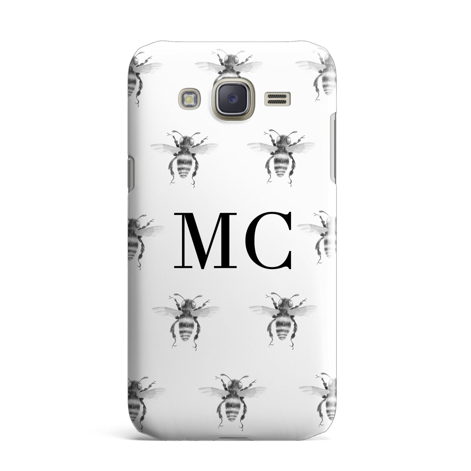 Monochrome Bees with Monogram Samsung Galaxy J7 Case