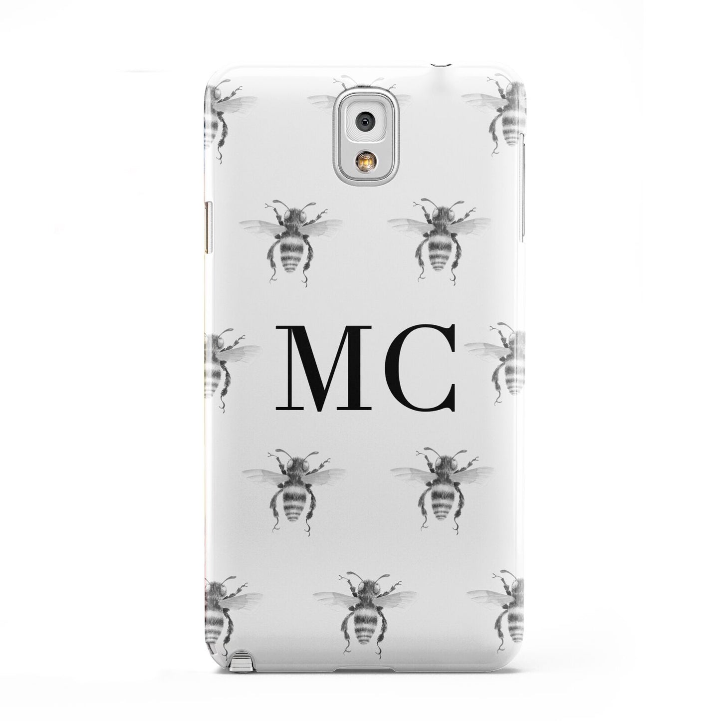 Monochrome Bees with Monogram Samsung Galaxy Note 3 Case