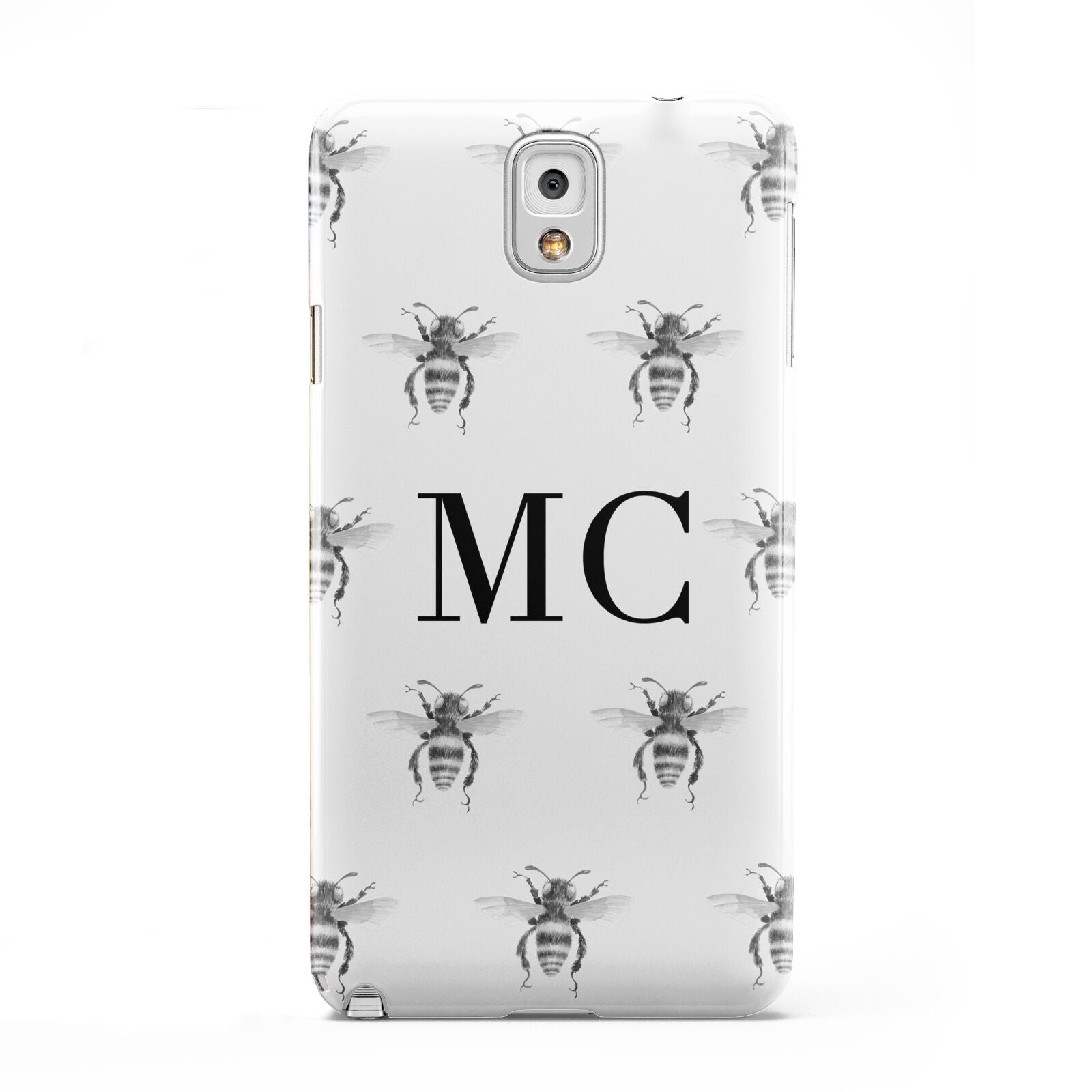 Monochrome Bees with Monogram Samsung Galaxy Note 3 Case