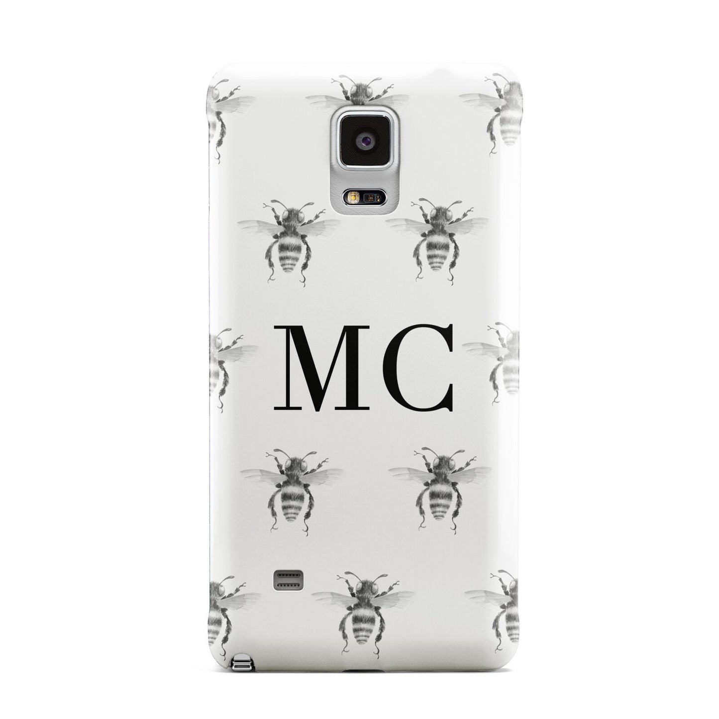 Monochrome Bees with Monogram Samsung Galaxy Note 4 Case