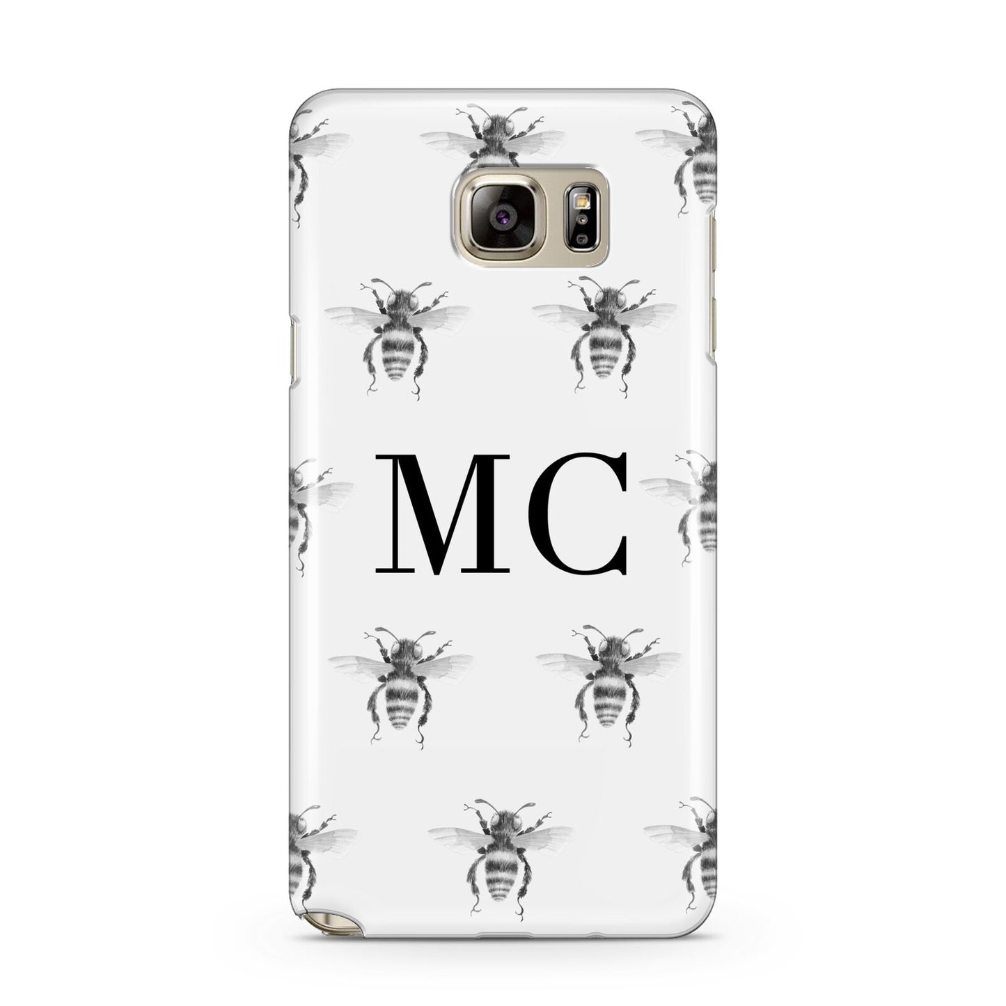 Monochrome Bees with Monogram Samsung Galaxy Note 5 Case