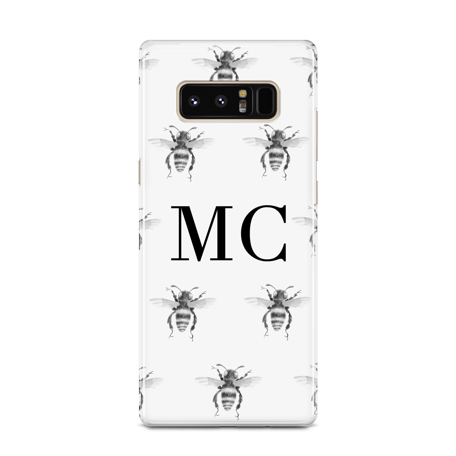 Monochrome Bees with Monogram Samsung Galaxy Note 8 Case