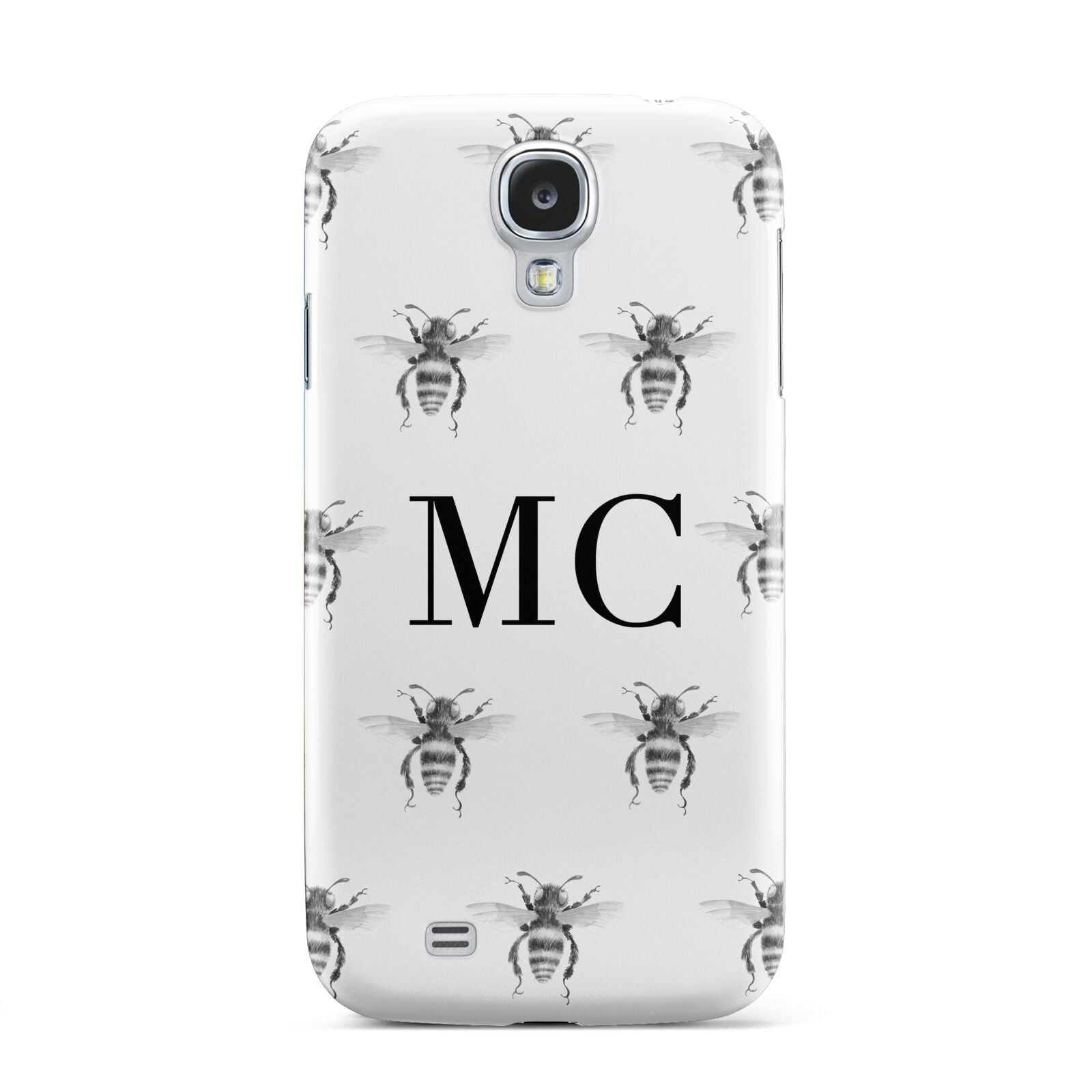 Monochrome Bees with Monogram Samsung Galaxy S4 Case