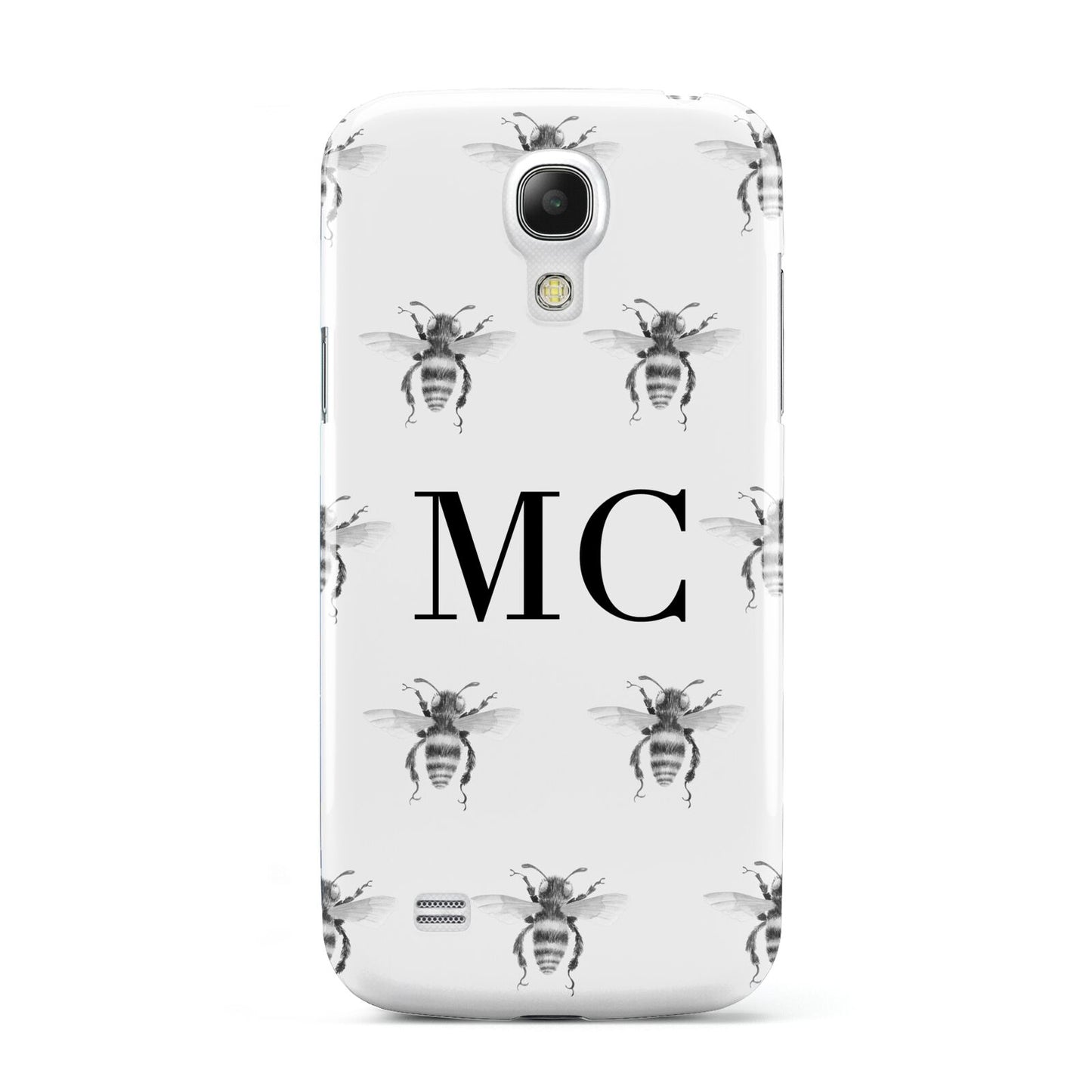 Monochrome Bees with Monogram Samsung Galaxy S4 Mini Case