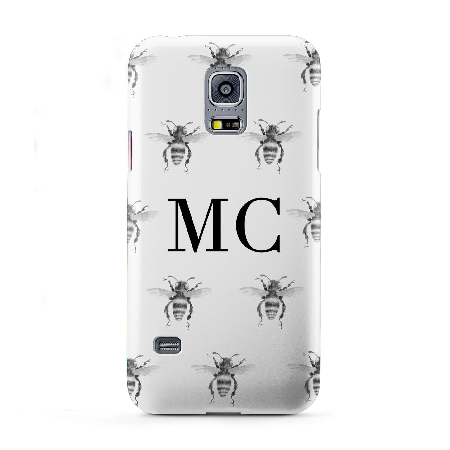 Monochrome Bees with Monogram Samsung Galaxy S5 Mini Case