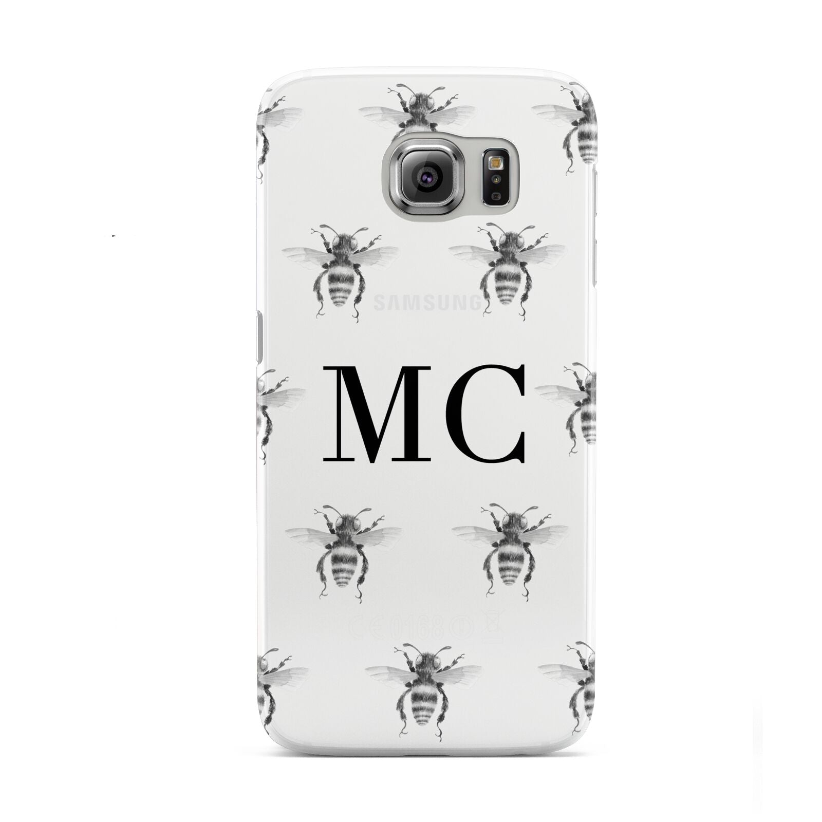 Monochrome Bees with Monogram Samsung Galaxy S6 Case