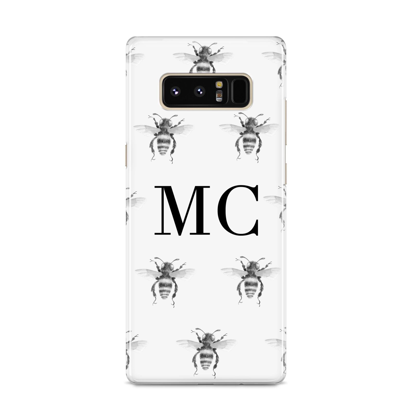 Monochrome Bees with Monogram Samsung Galaxy S8 Case