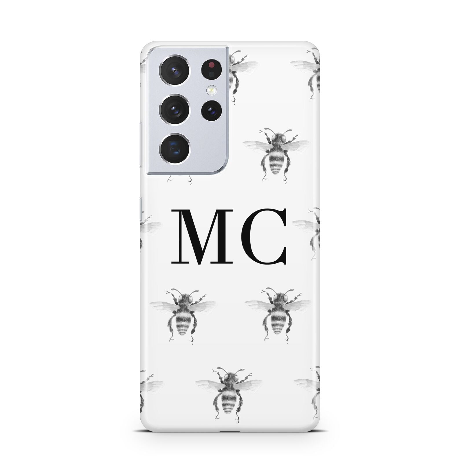 Monochrome Bees with Monogram Samsung S21 Ultra Case