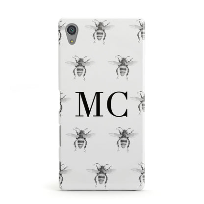 Monochrome Bees with Monogram Sony Xperia Case