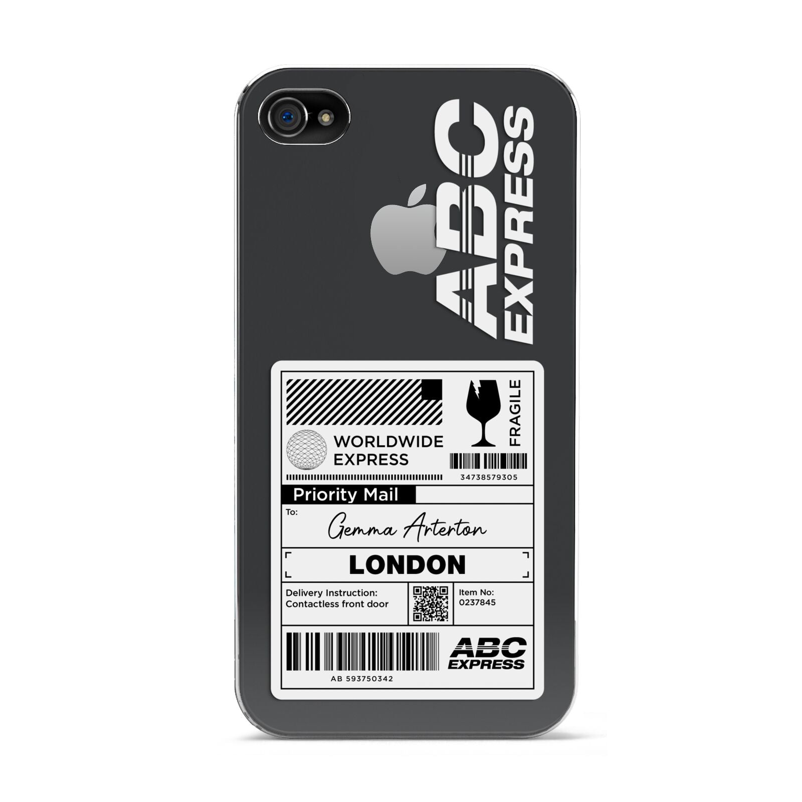 Monochrome Courier Label with Name Apple iPhone 4s Case