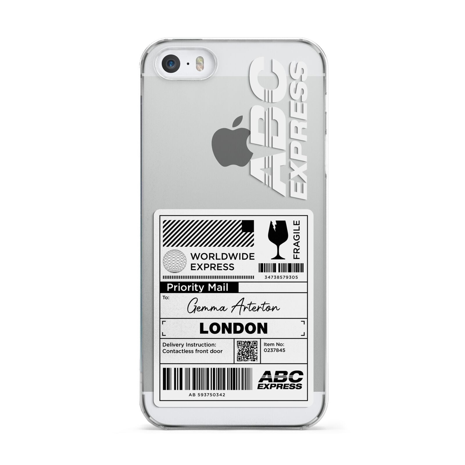 Monochrome Courier Label with Name Apple iPhone 5 Case