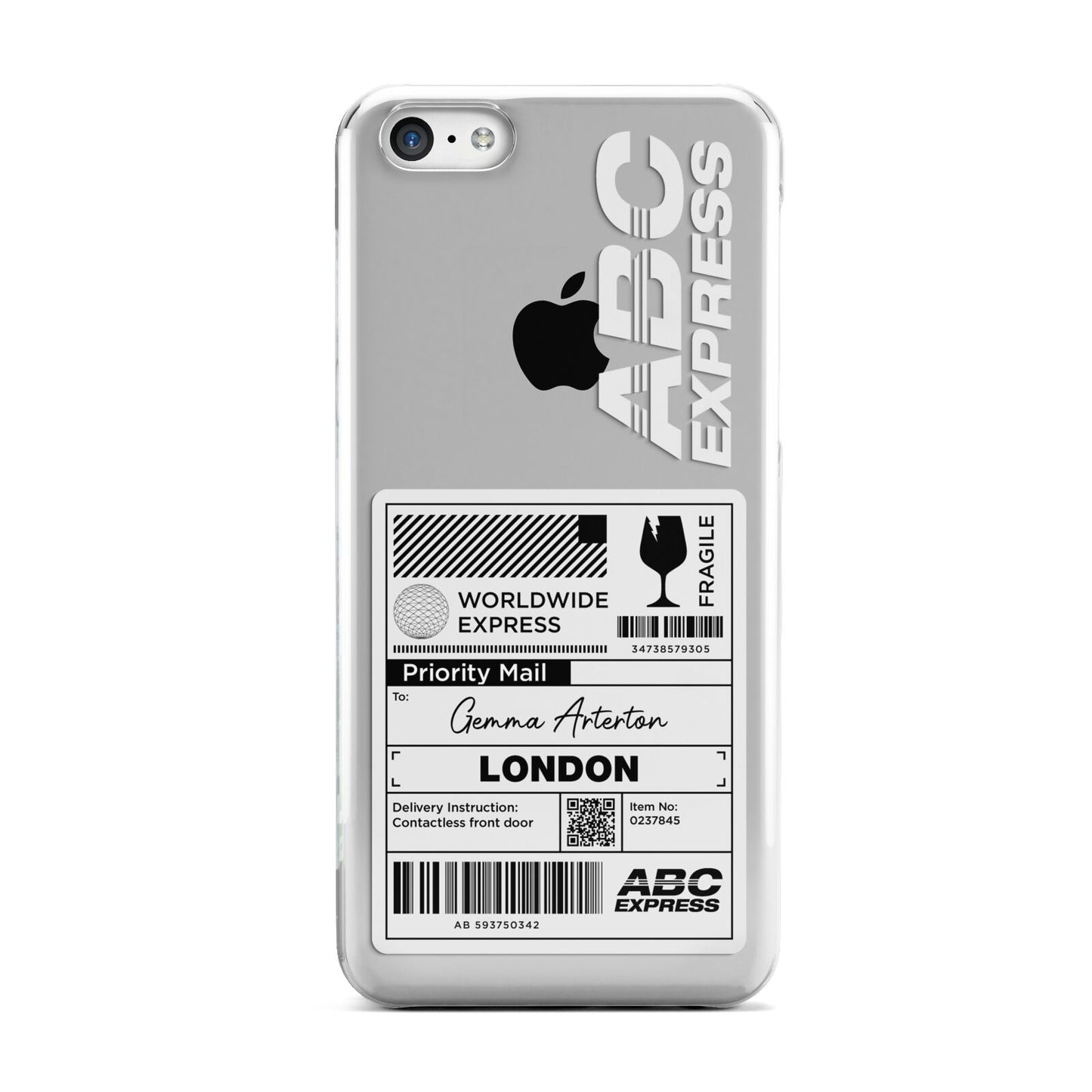 Monochrome Courier Label with Name Apple iPhone 5c Case