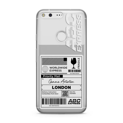 Monochrome Courier Label with Name Google Pixel Case