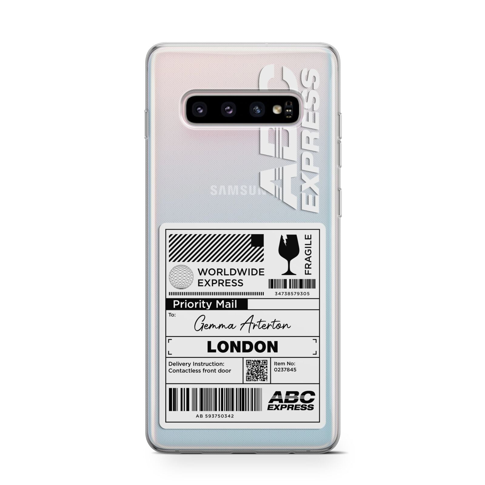 Monochrome Courier Label with Name Protective Samsung Galaxy Case