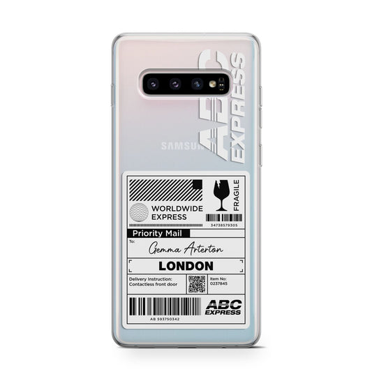 Monochrome Courier Label with Name Protective Samsung Galaxy Case