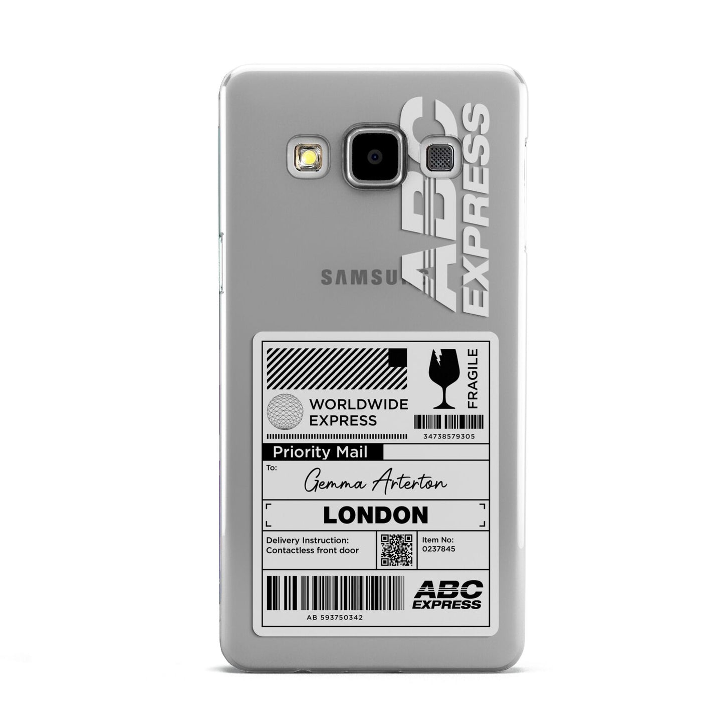 Monochrome Courier Label with Name Samsung Galaxy A5 Case