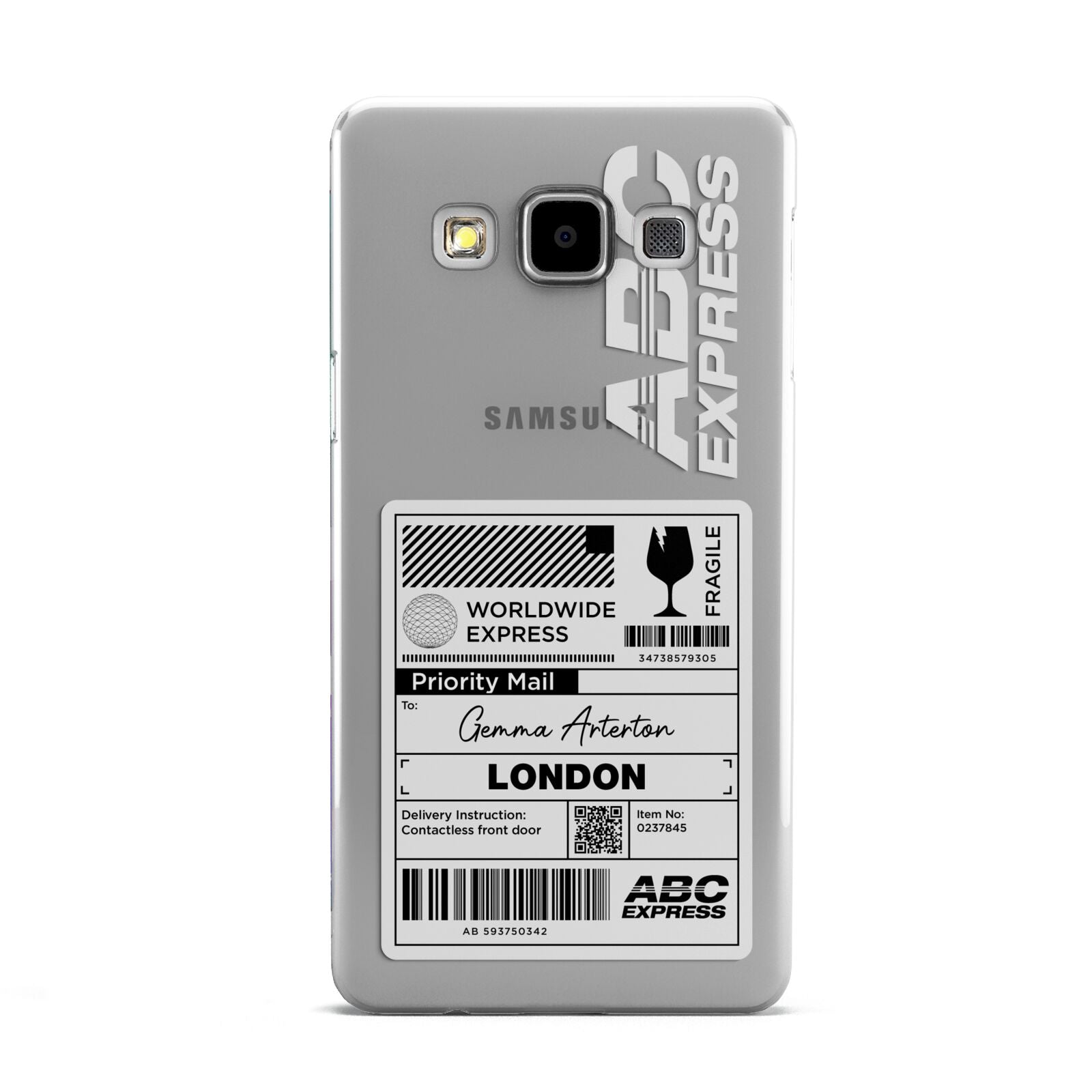 Monochrome Courier Label with Name Samsung Galaxy A5 Case