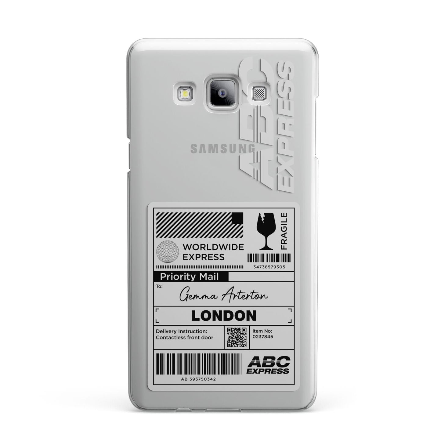 Monochrome Courier Label with Name Samsung Galaxy A7 2015 Case