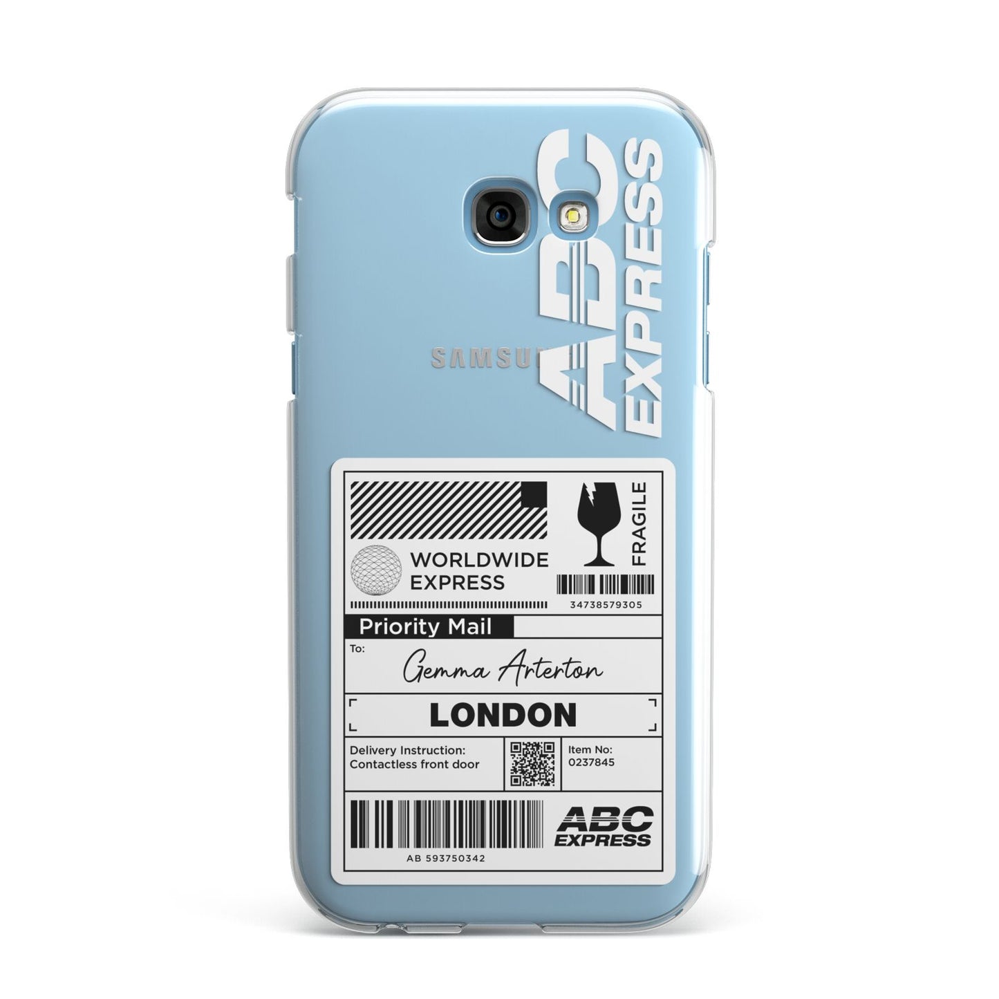 Monochrome Courier Label with Name Samsung Galaxy A7 2017 Case