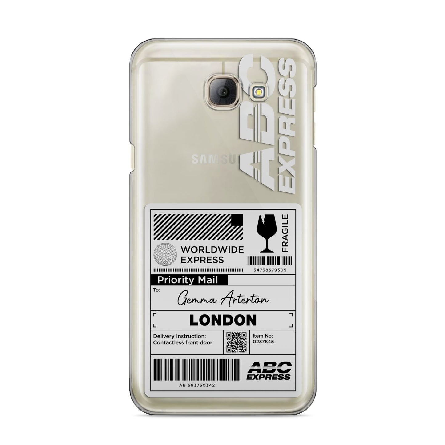 Monochrome Courier Label with Name Samsung Galaxy A8 2016 Case