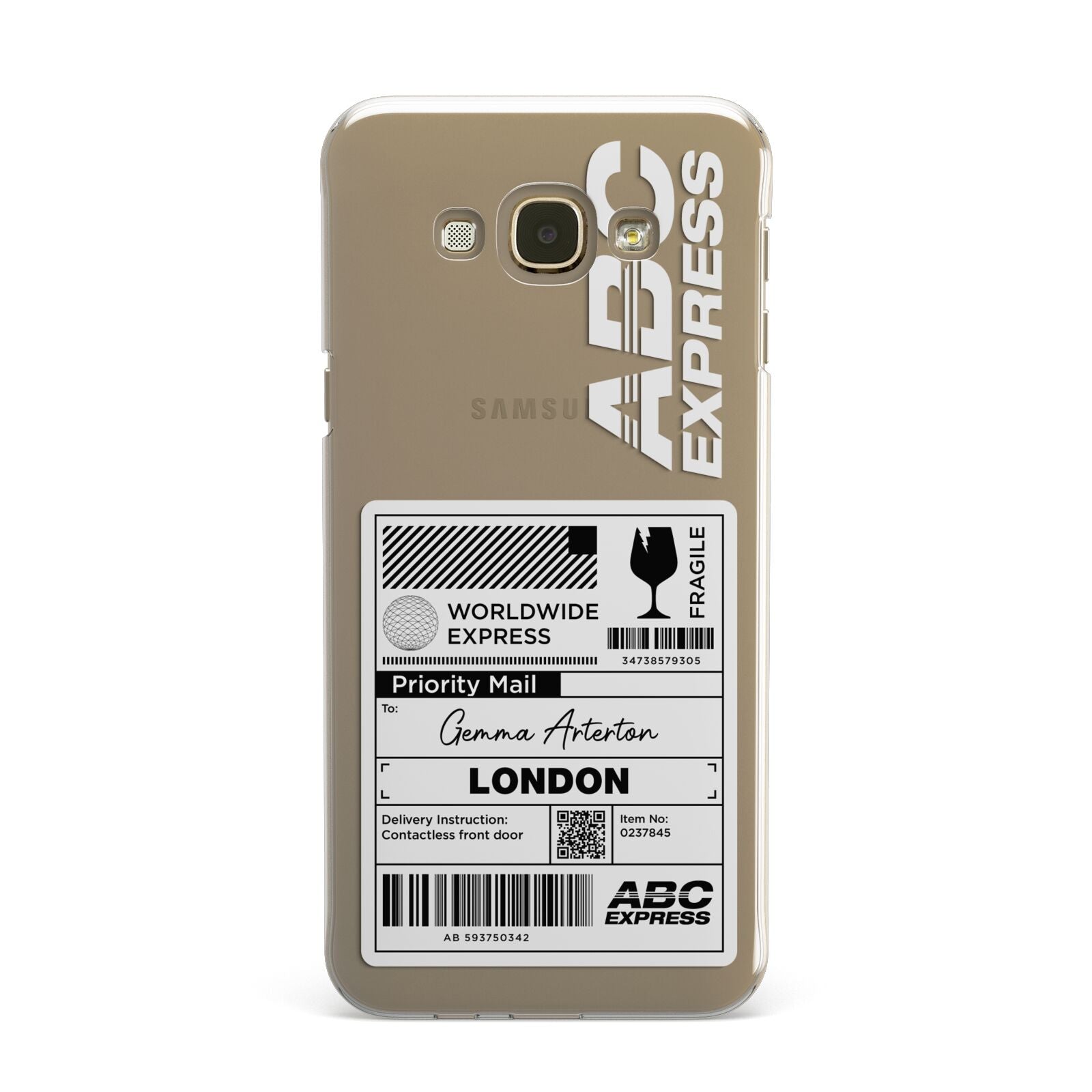 Monochrome Courier Label with Name Samsung Galaxy A8 Case