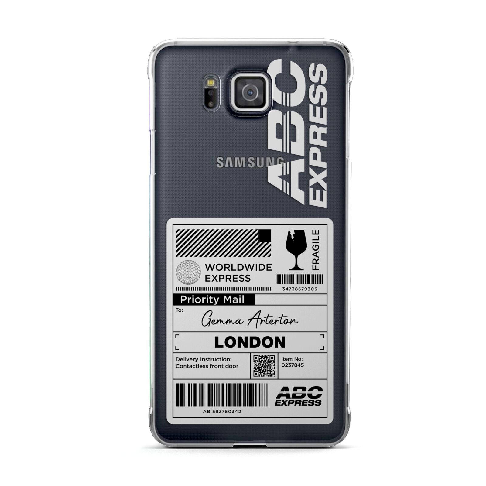 Monochrome Courier Label with Name Samsung Galaxy Alpha Case