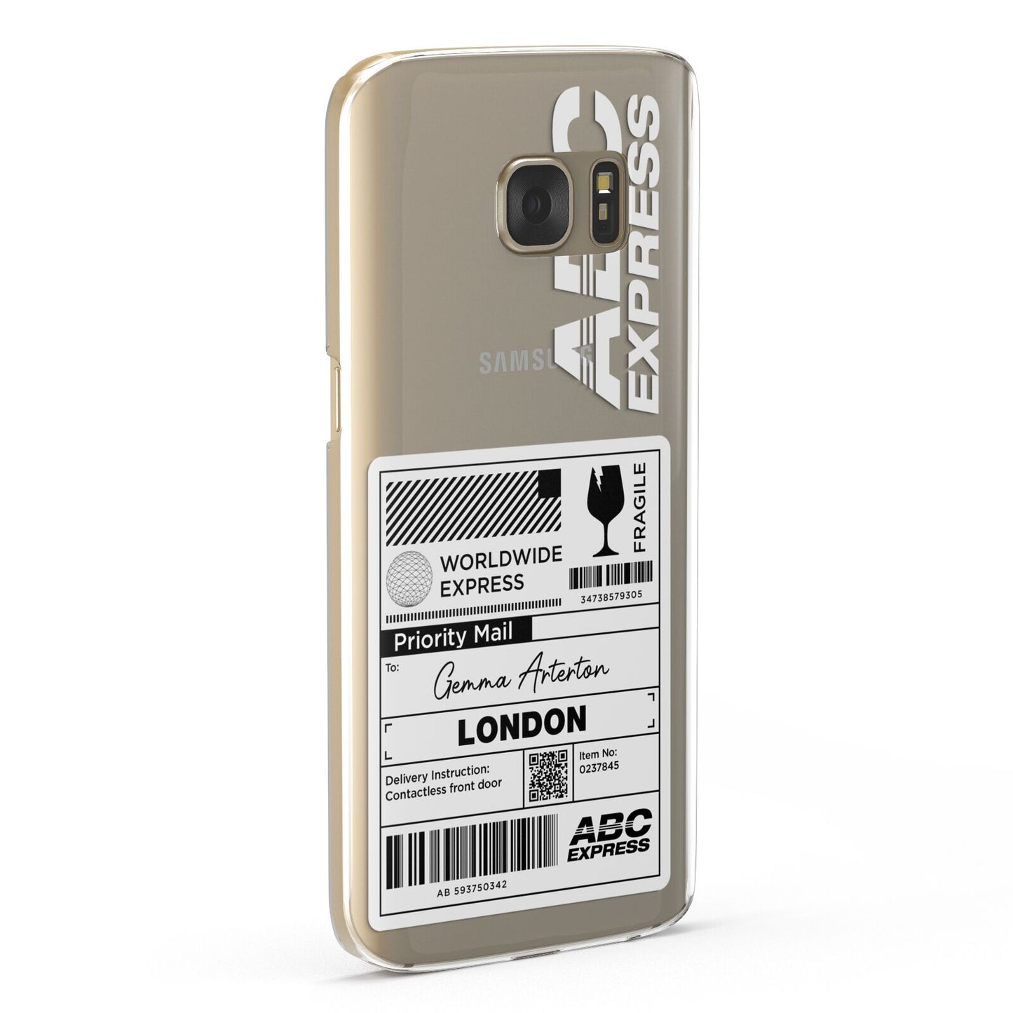 Monochrome Courier Label with Name Samsung Galaxy Case Fourty Five Degrees