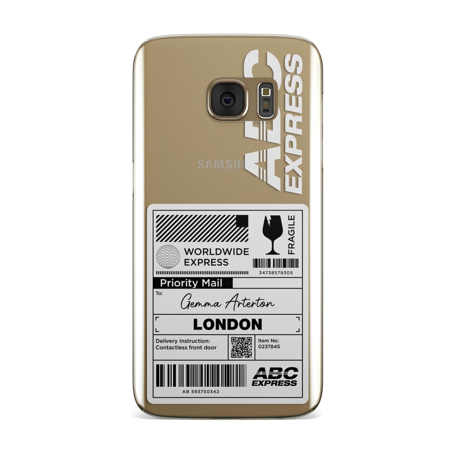 Monochrome Courier Label with Name Samsung Galaxy Case