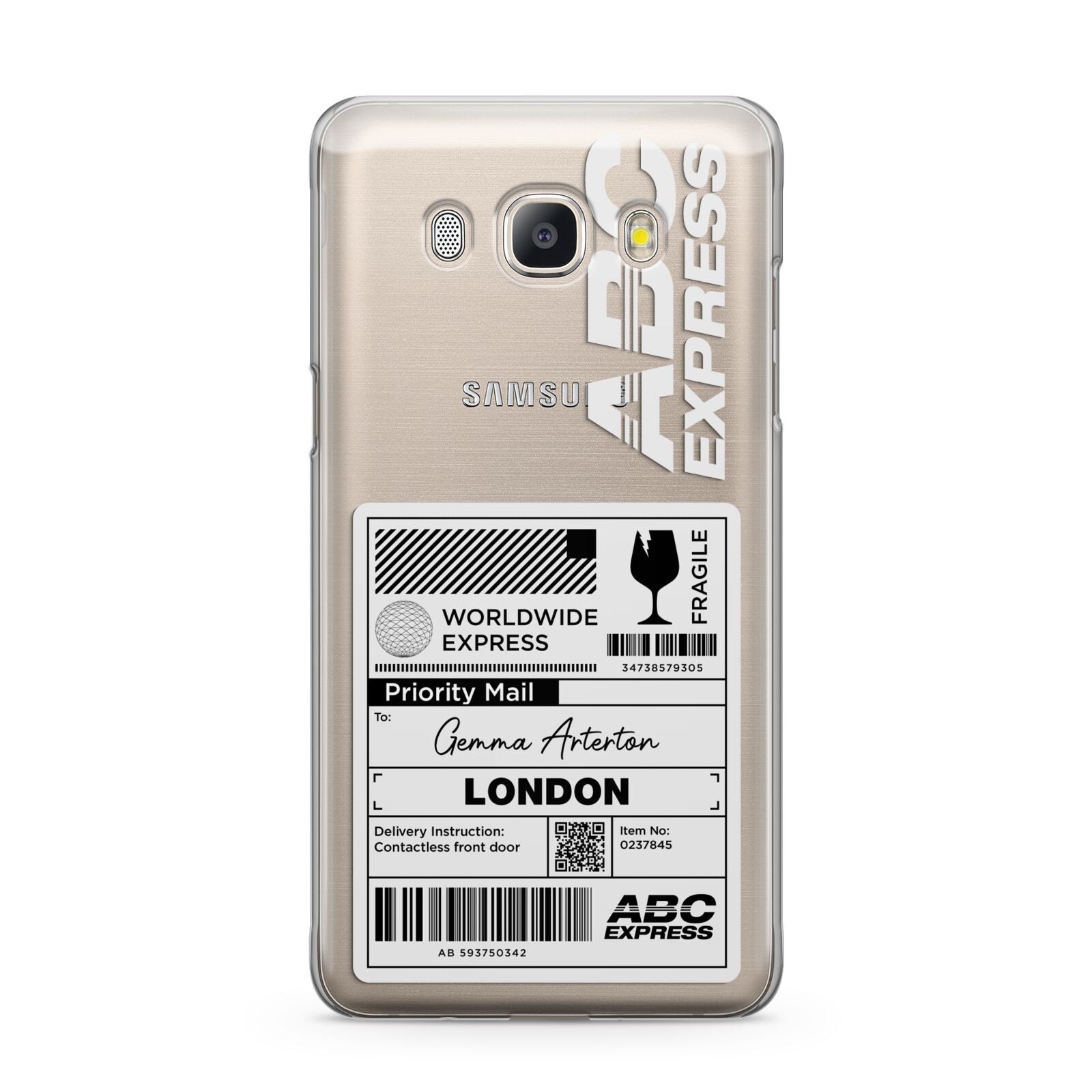 Monochrome Courier Label with Name Samsung Galaxy J5 2016 Case