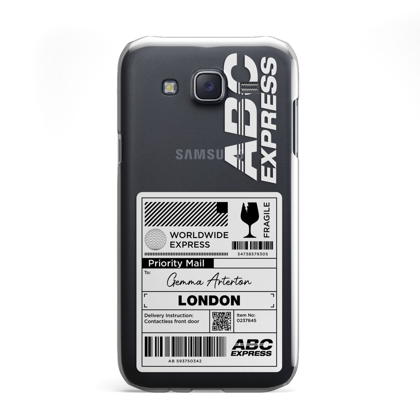 Monochrome Courier Label with Name Samsung Galaxy J5 Case