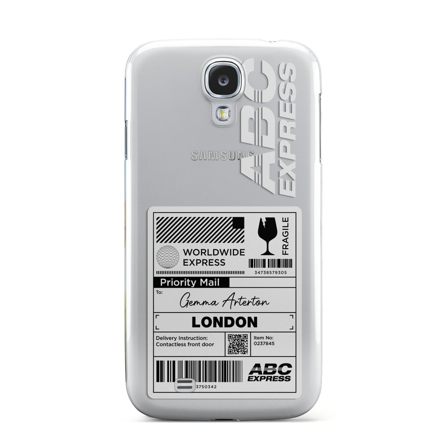 Monochrome Courier Label with Name Samsung Galaxy S4 Case