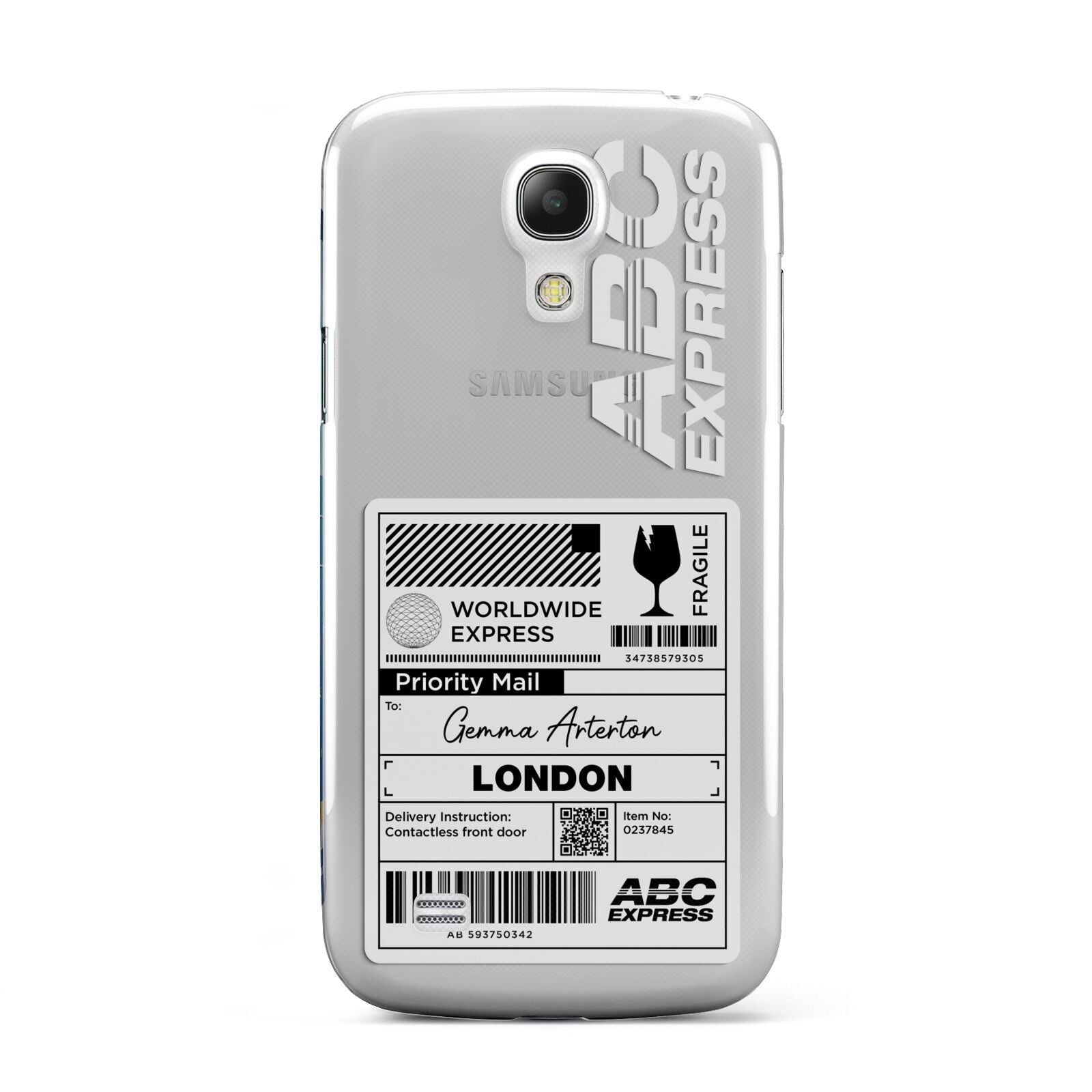 Monochrome Courier Label with Name Samsung Galaxy S4 Mini Case