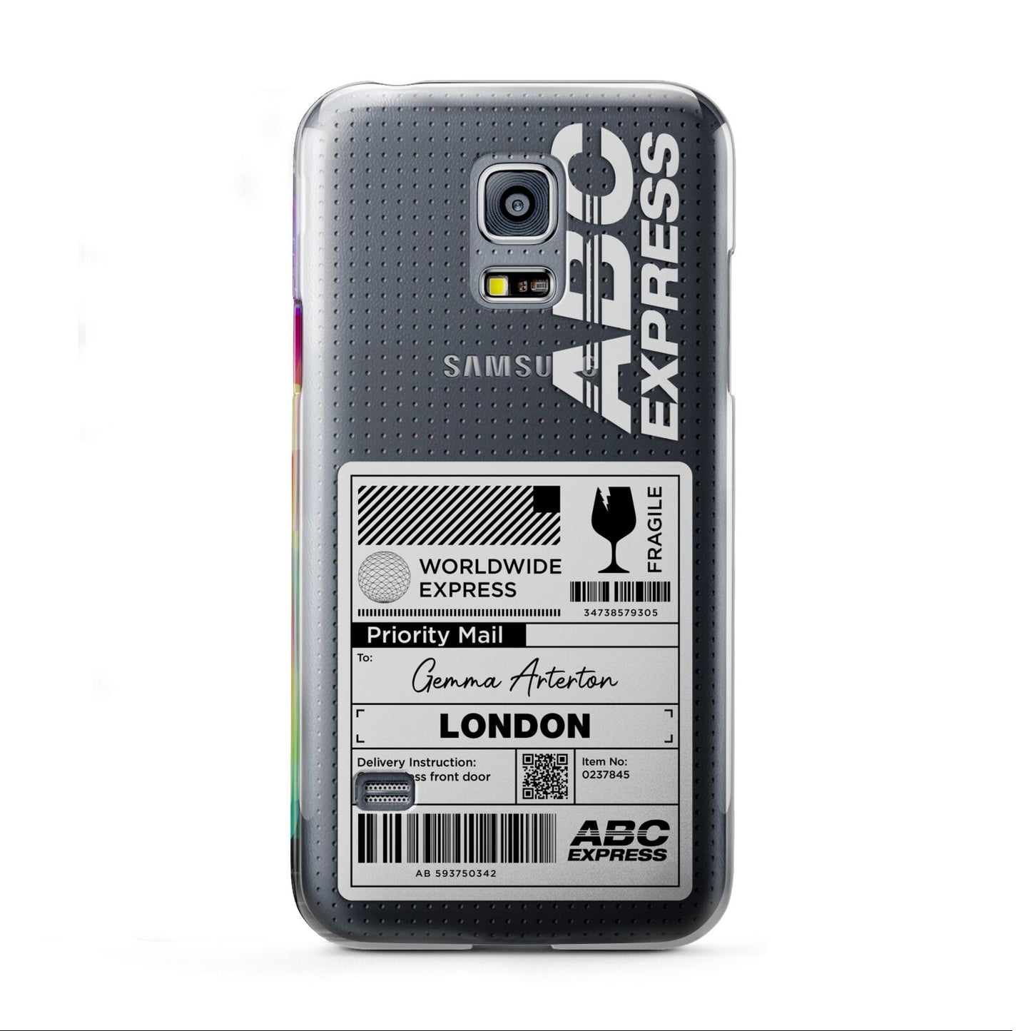 Monochrome Courier Label with Name Samsung Galaxy S5 Mini Case