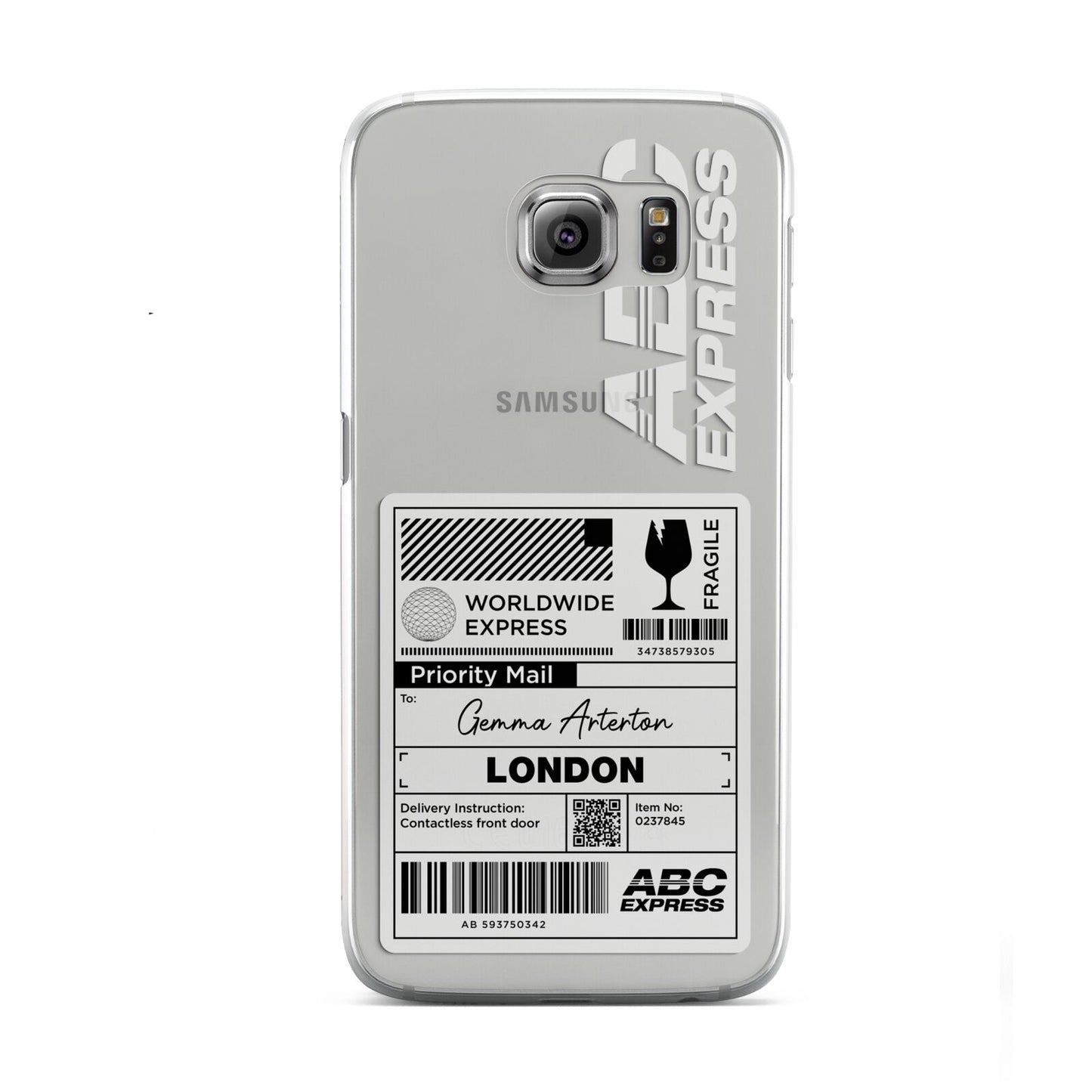 Monochrome Courier Label with Name Samsung Galaxy S6 Case