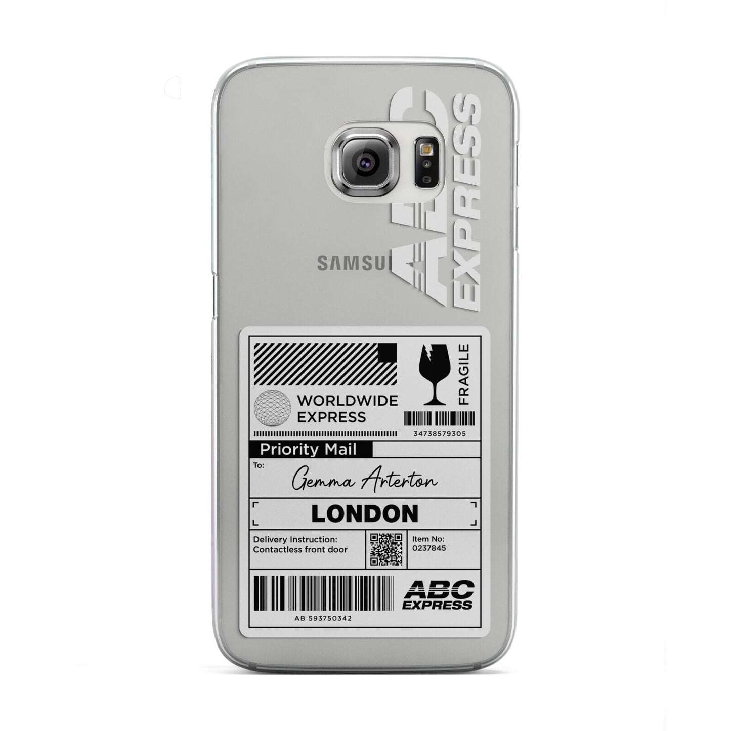 Monochrome Courier Label with Name Samsung Galaxy S6 Edge Case