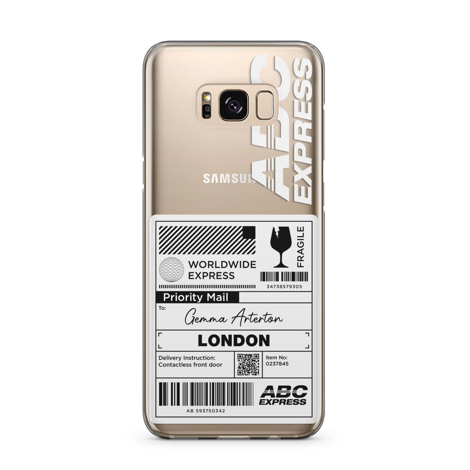 Monochrome Courier Label with Name Samsung Galaxy S8 Plus Case