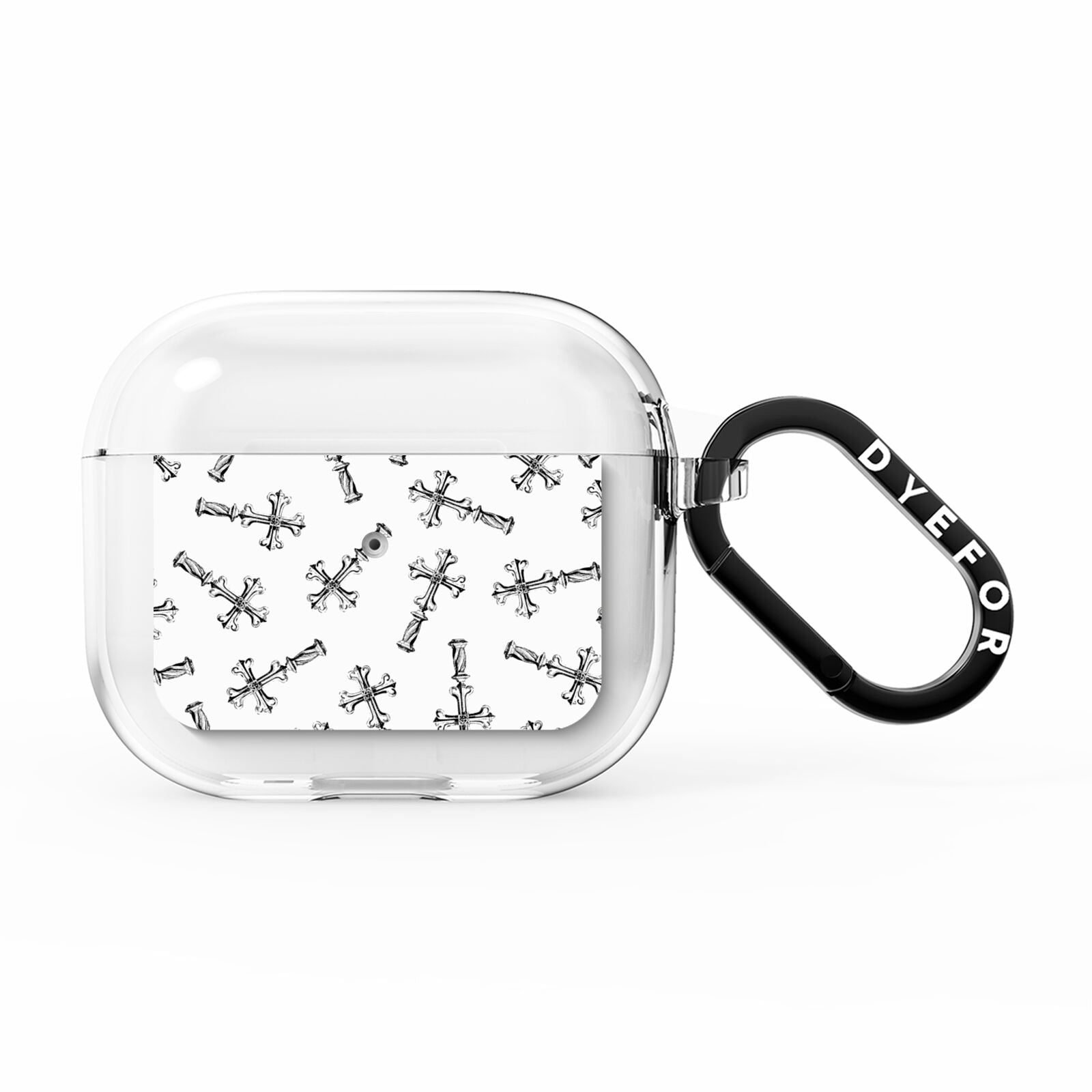 Monochrome Crosses AirPods Clear Case 3rd Gen