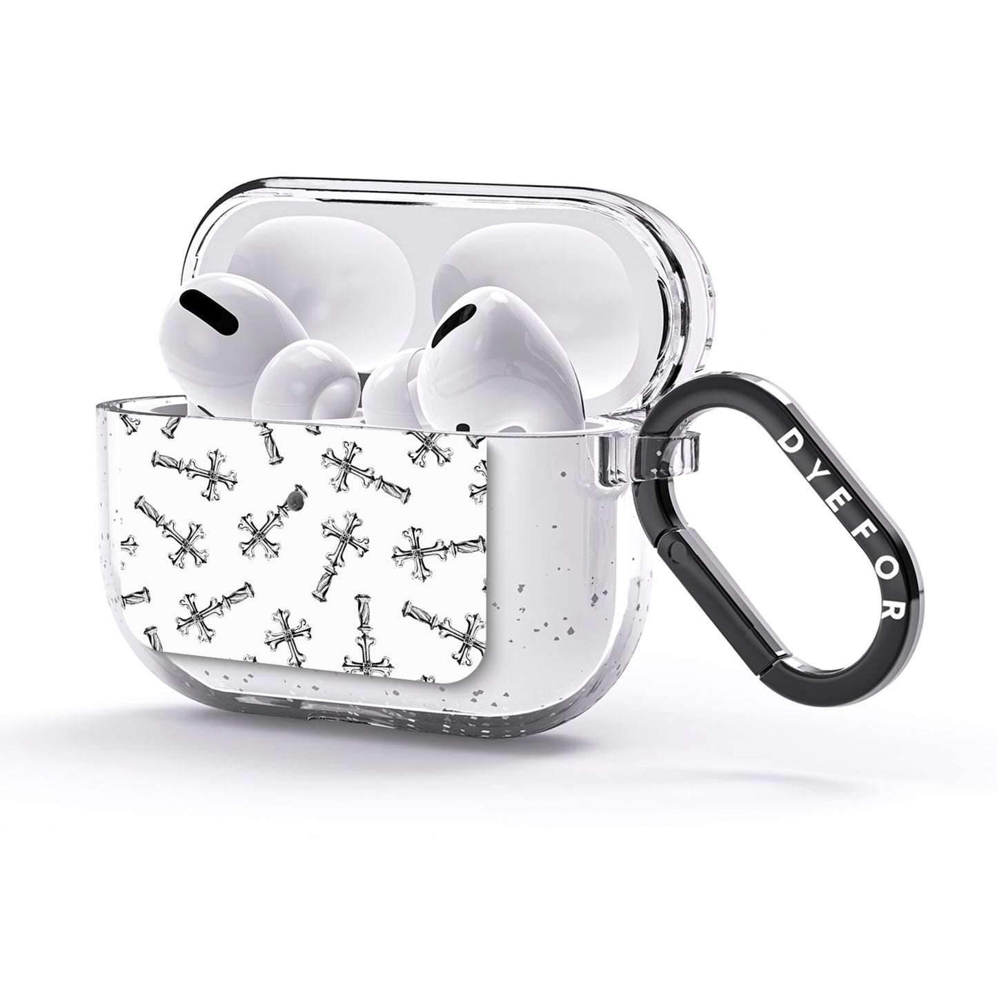 Monochrome Crosses AirPods Glitter Case 3rd Gen Side Image