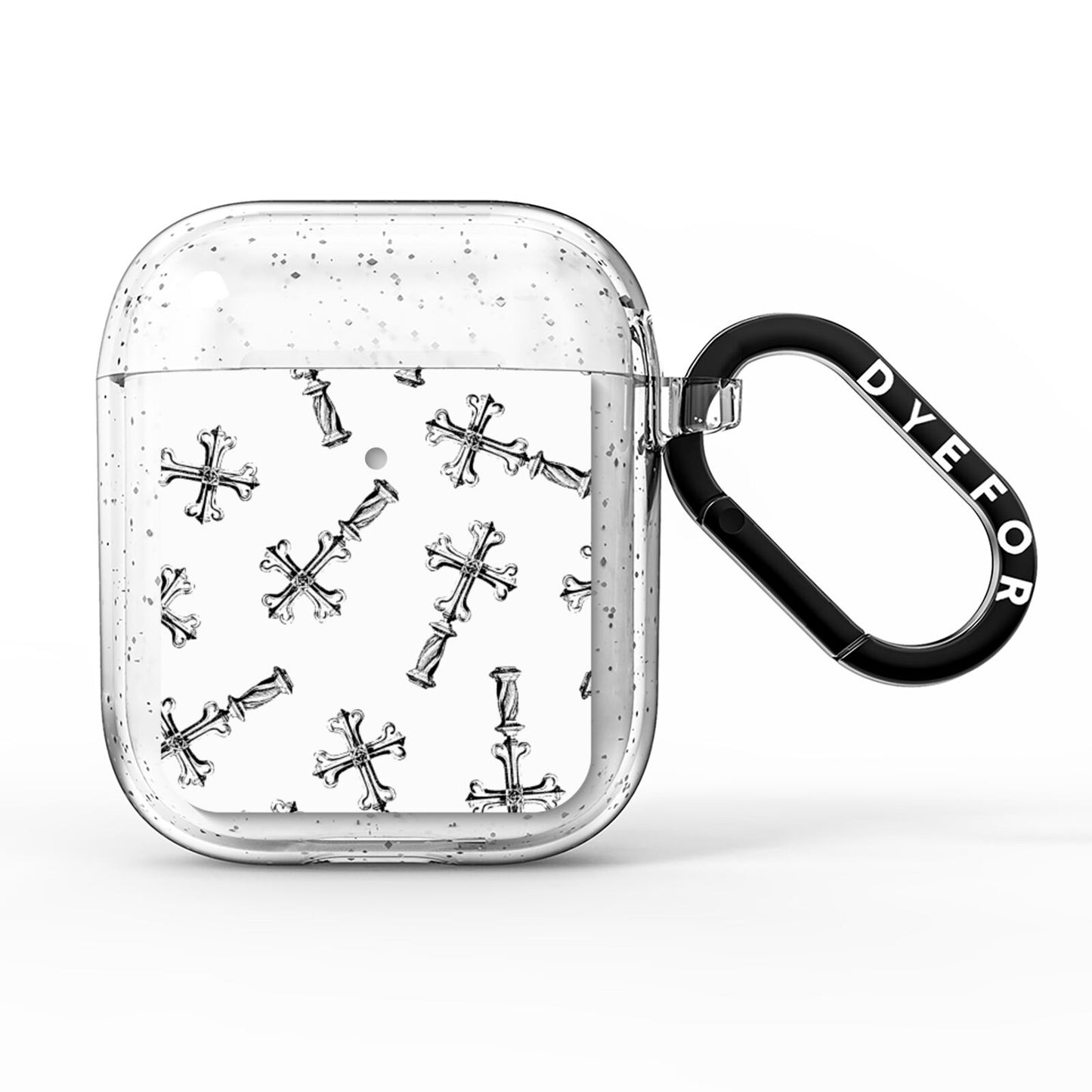 Monochrome Crosses AirPods Glitter Case