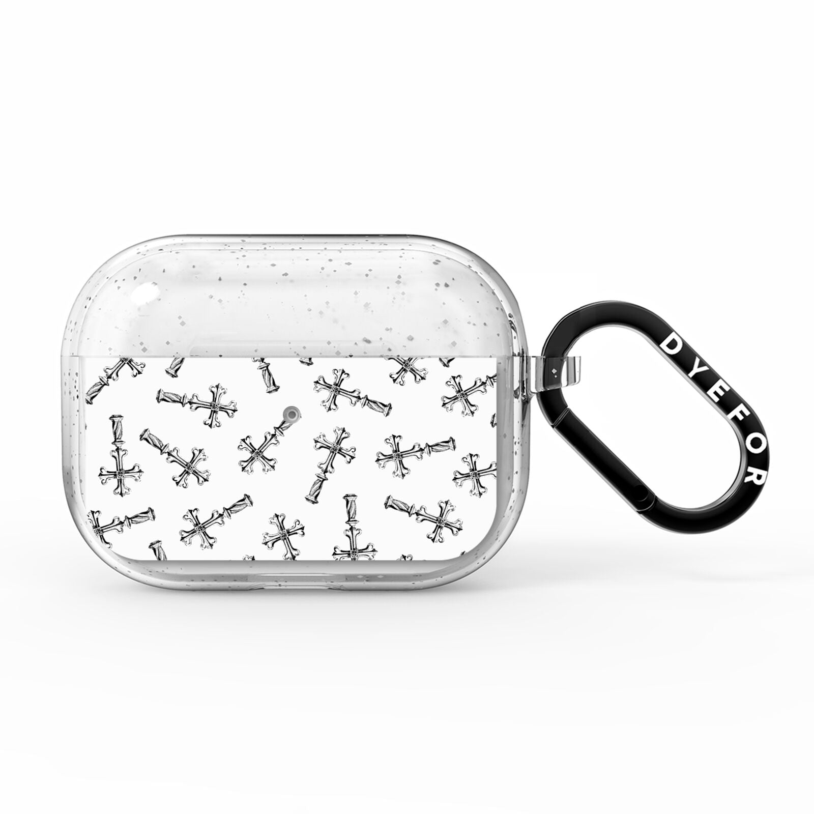 Monochrome Crosses AirPods Pro Glitter Case