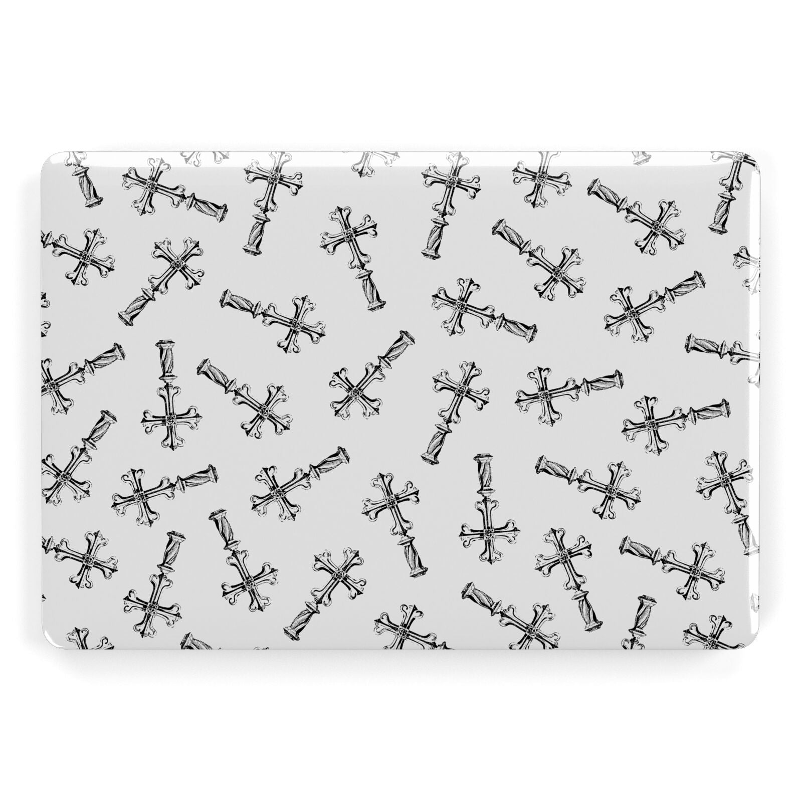 Monochrome Crosses Apple MacBook Case