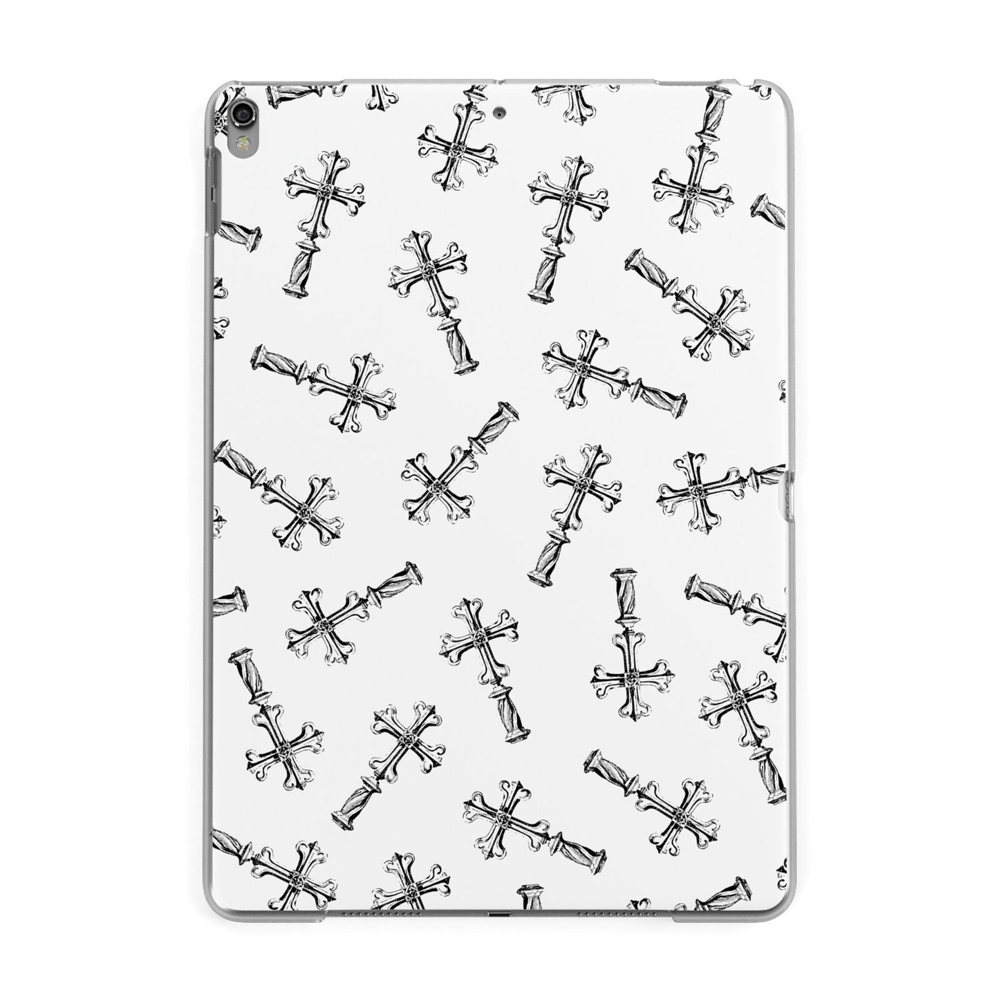 Monochrome Crosses Apple iPad Grey Case