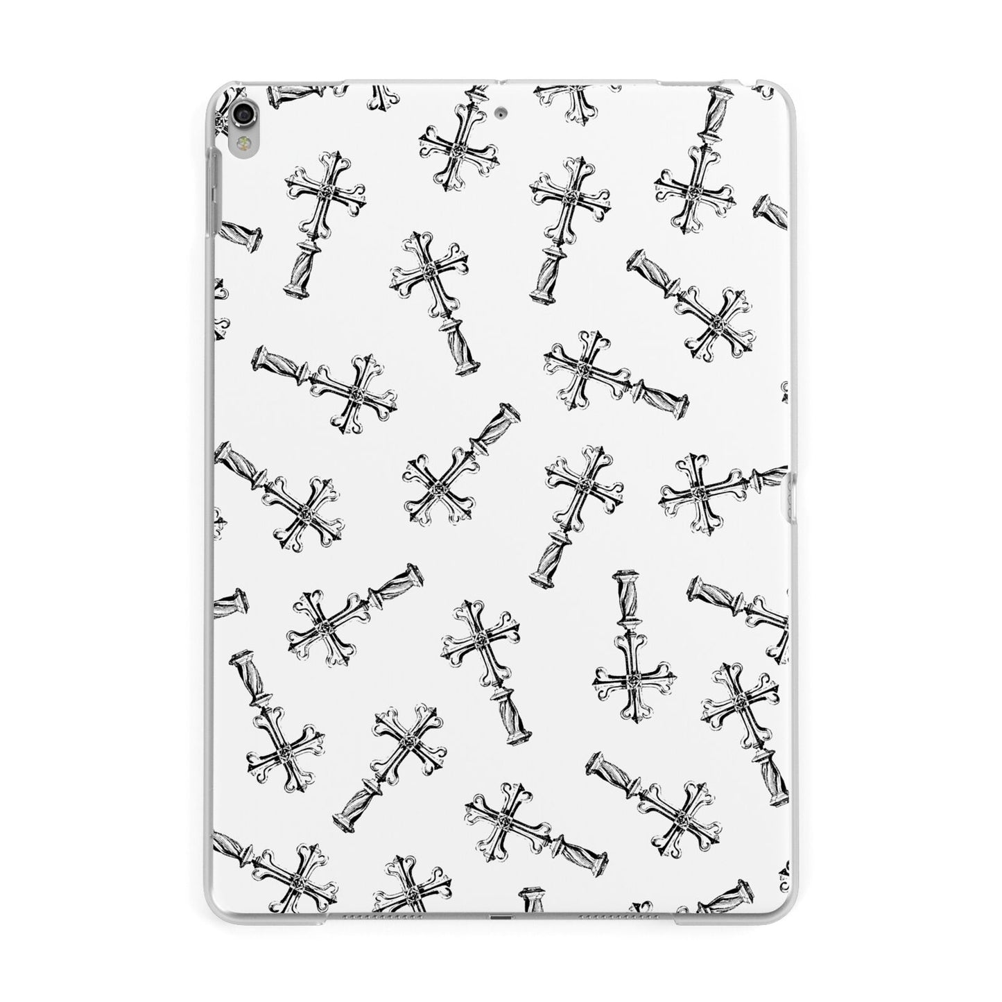 Monochrome Crosses Apple iPad Silver Case