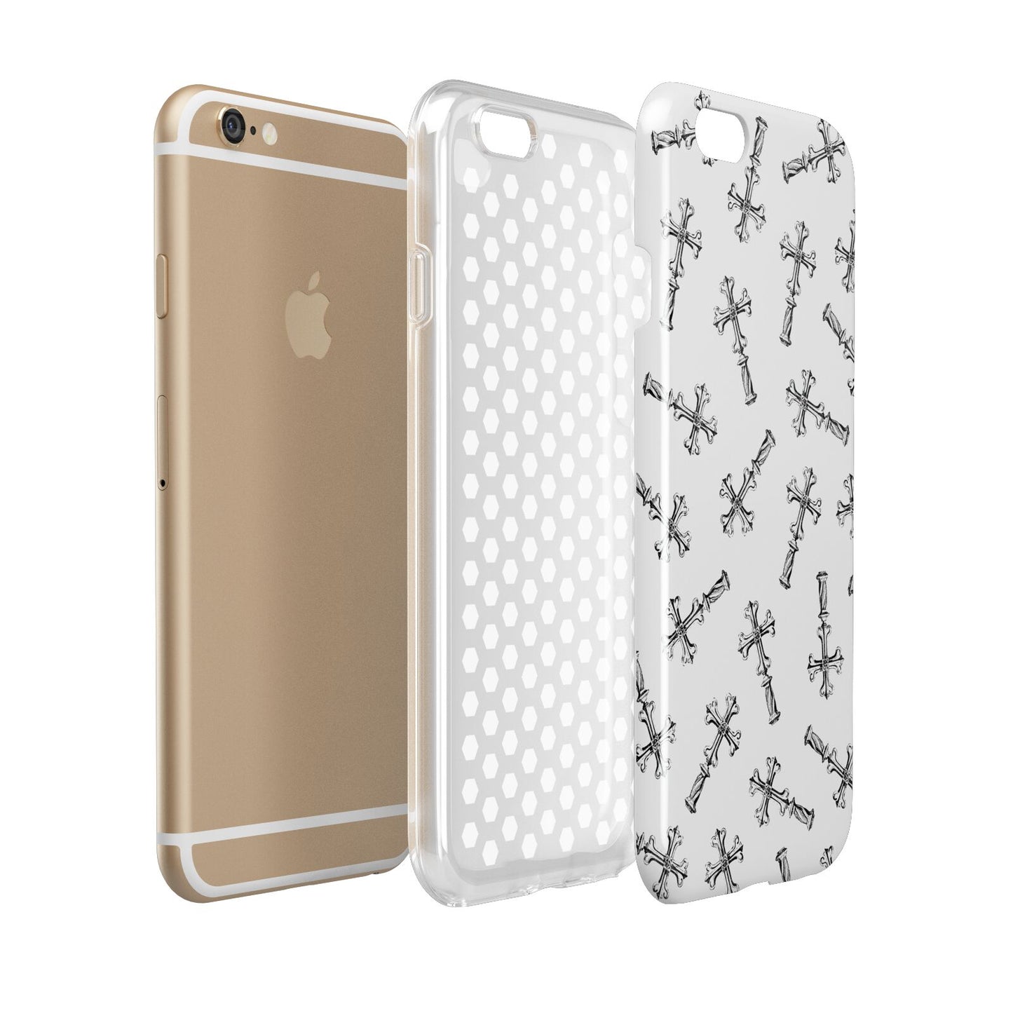 Monochrome Crosses Apple iPhone 6 3D Tough Case Expanded view