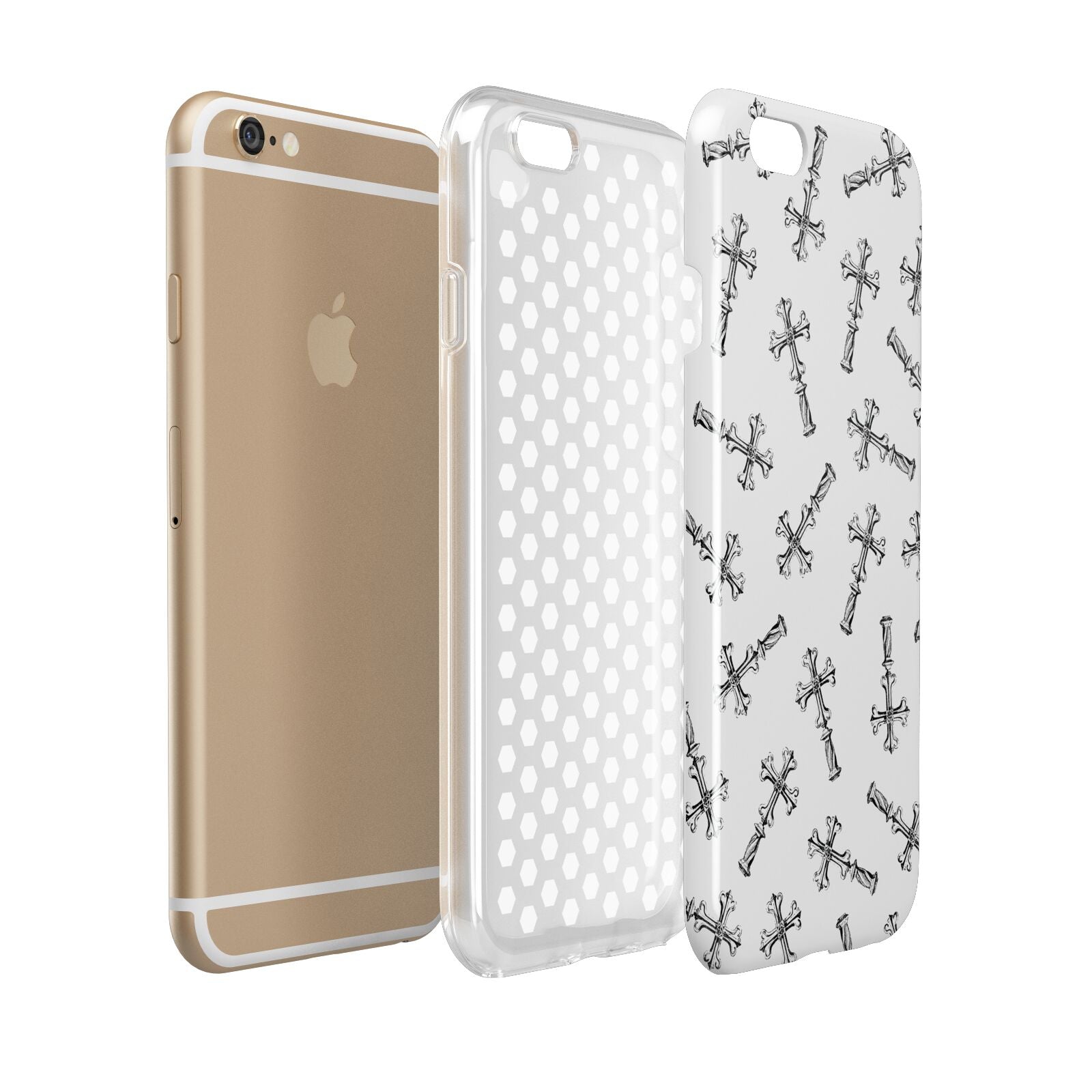 Monochrome Crosses Apple iPhone 6 3D Tough Case Expanded view