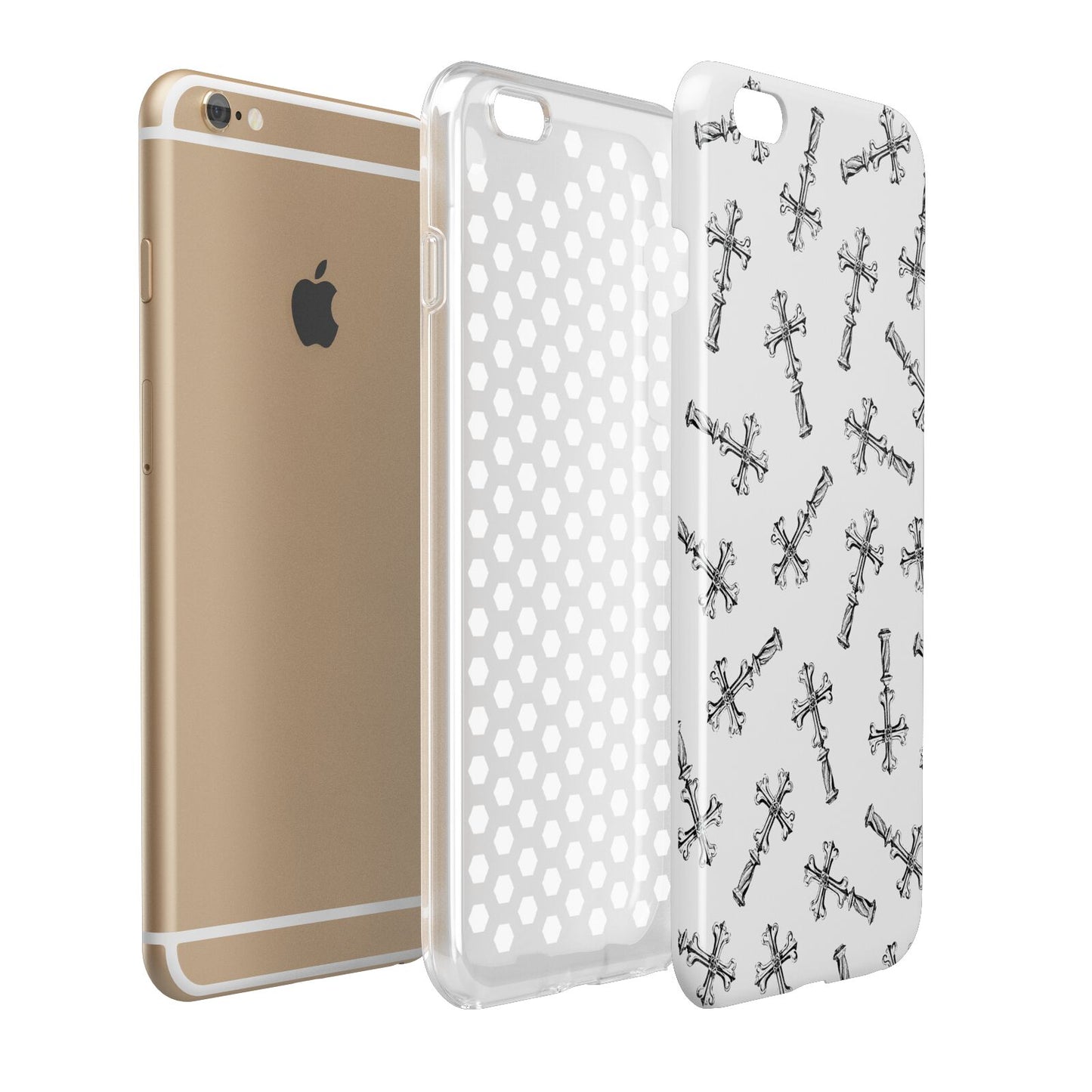 Monochrome Crosses Apple iPhone 6 Plus 3D Tough Case Expand Detail Image