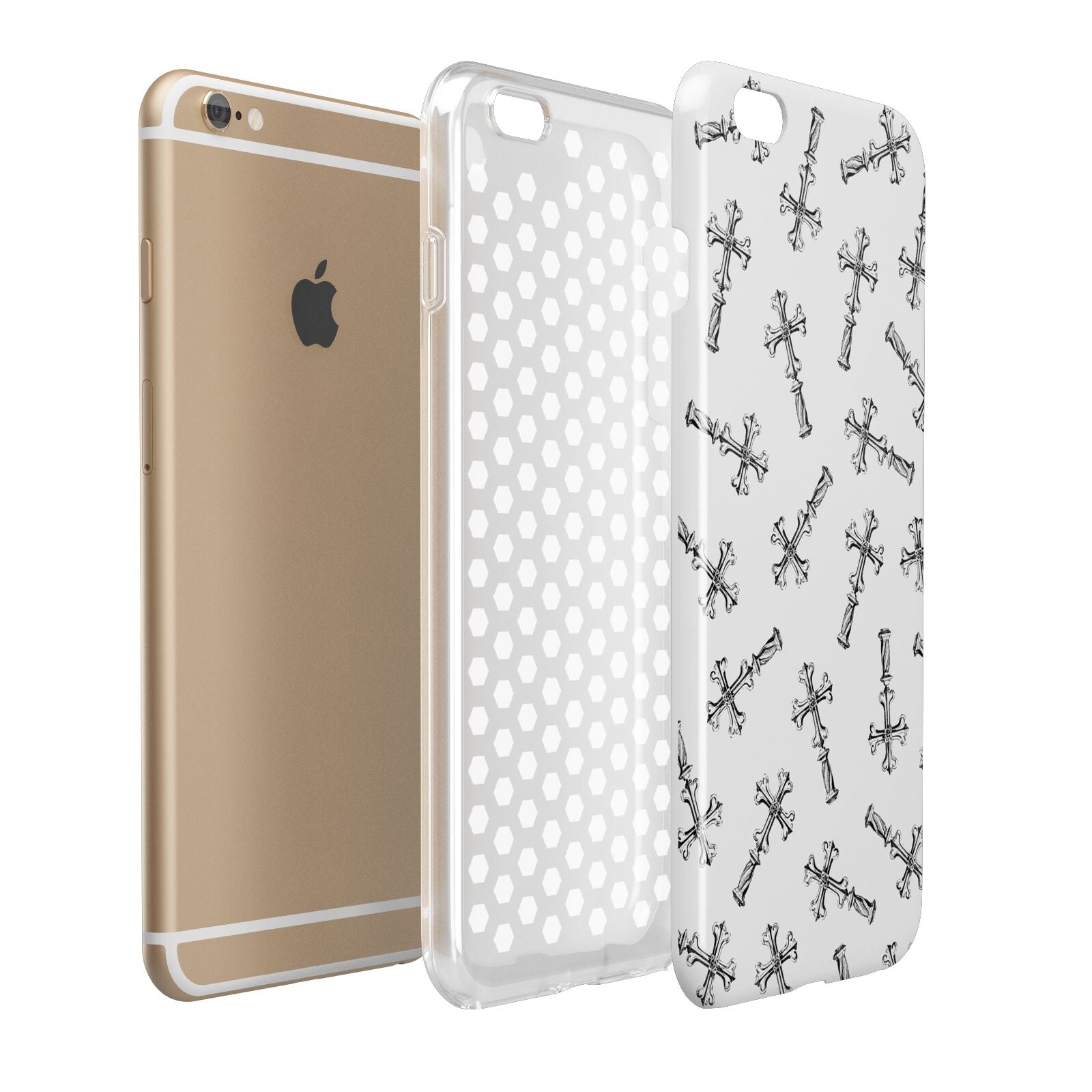 Monochrome Crosses Apple iPhone 6 Plus 3D Tough Case Expand Detail Image