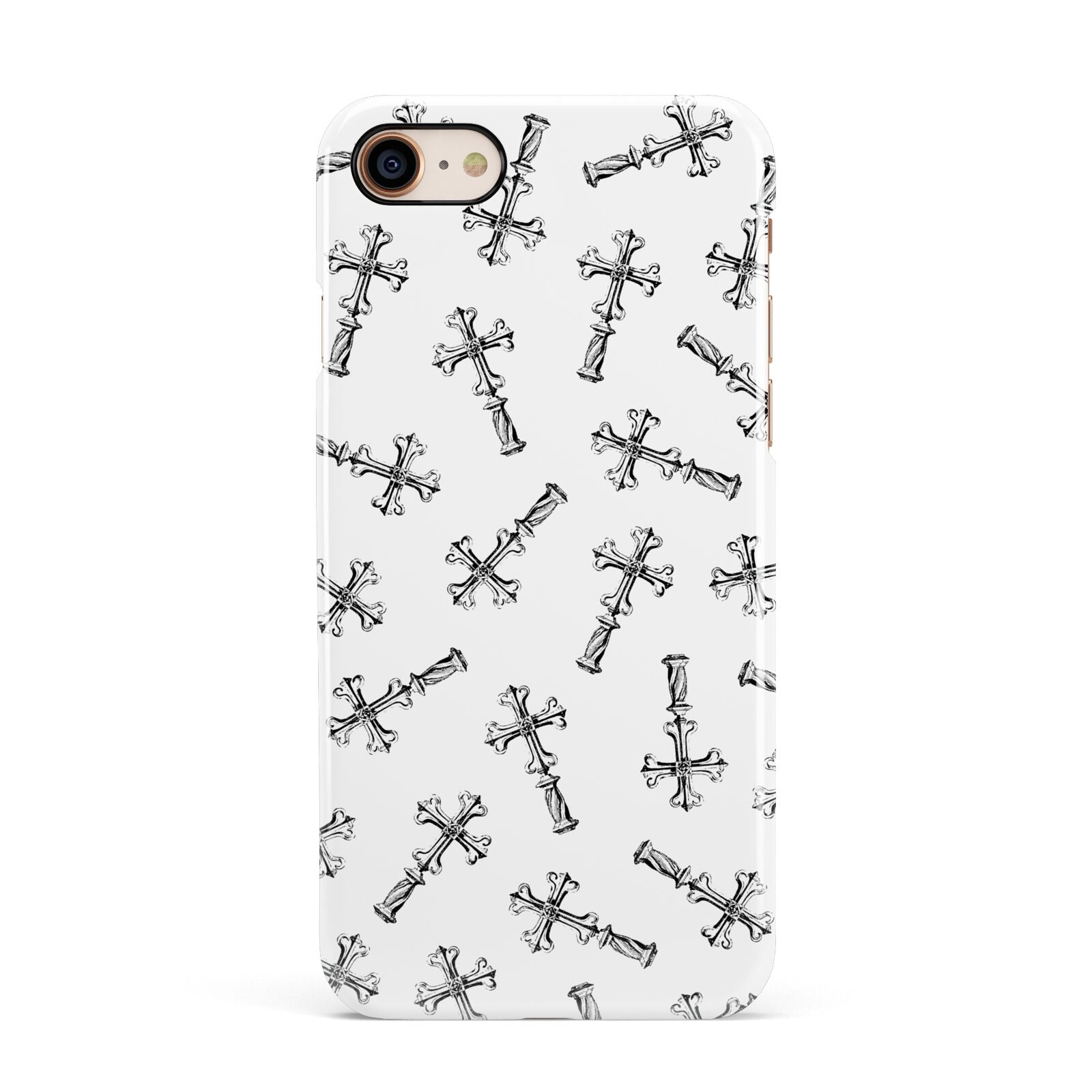 Monochrome Crosses Apple iPhone 7 8 3D Snap Case